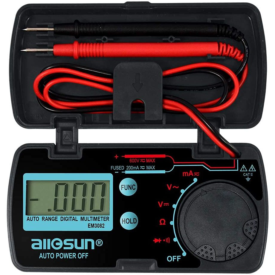 Allosun Pocket Size Compact Digital Multimeter Auto Range Multi Continuity Tester (Em3082 (Auto Range))