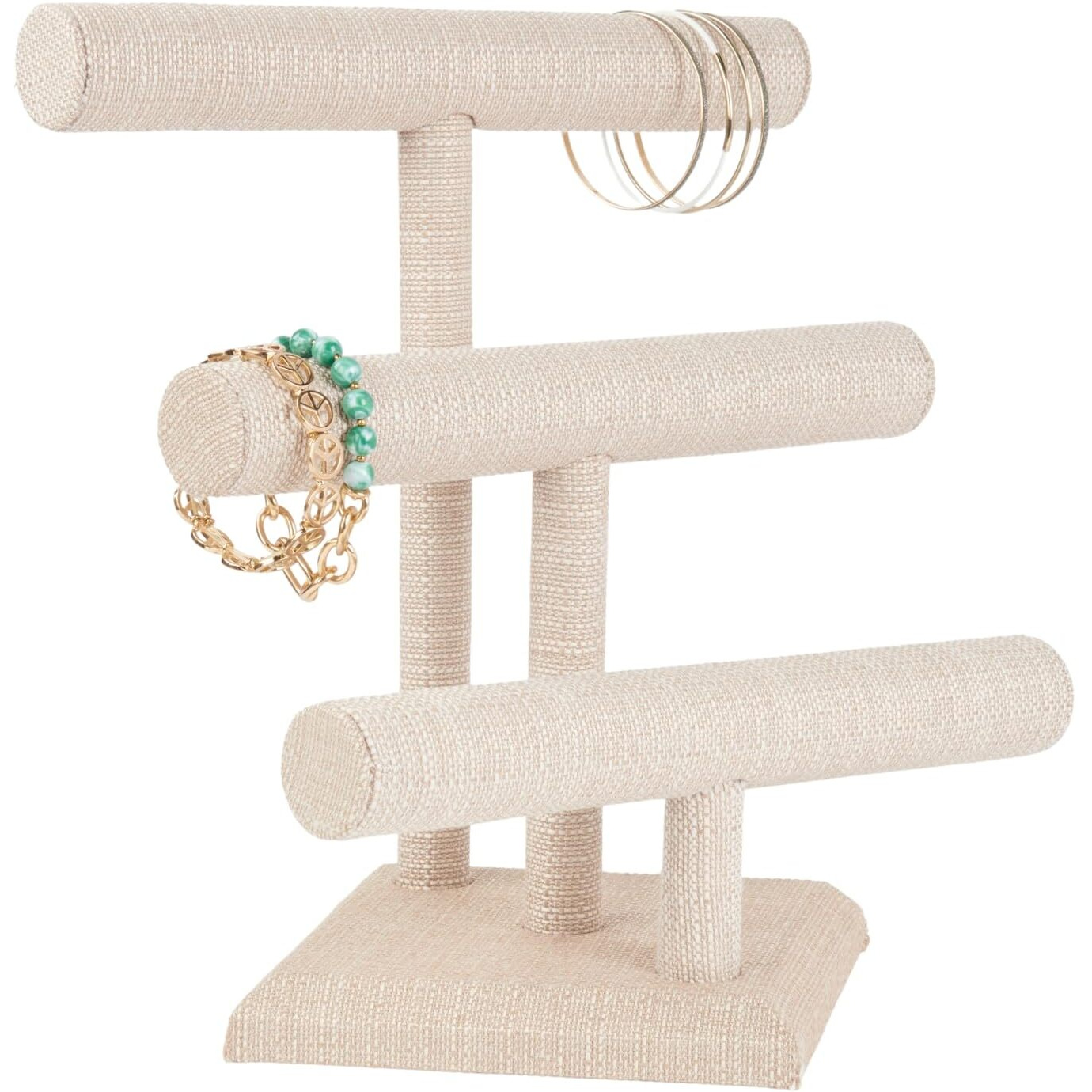 Sswbasics Linen Jewelry Display - 3-Tier
