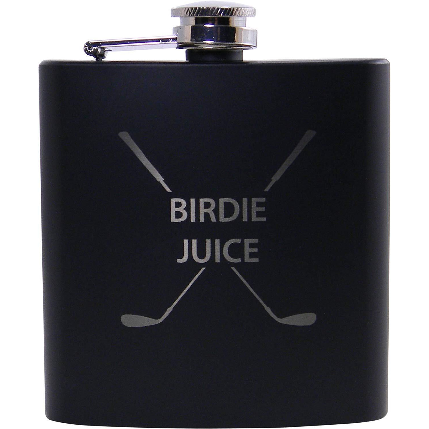 Golf Birdie Juice Flask  Funnel And Gift Box - Great Chirstmas  Birthday  Valentines Gift For Golfers (Black)