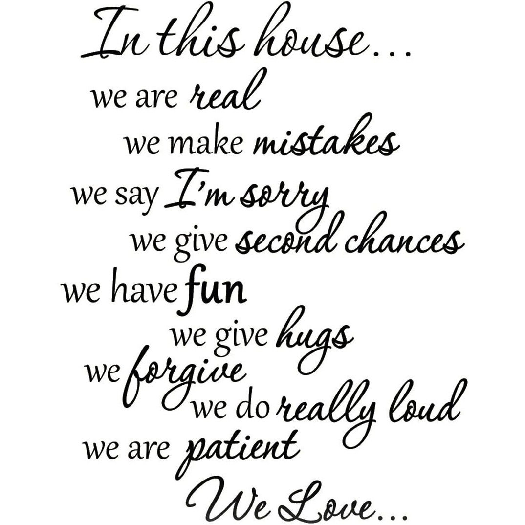 In This House We Do Wall Decals Family Rules Quotes Sayings Vinyl Wall Art Stickers