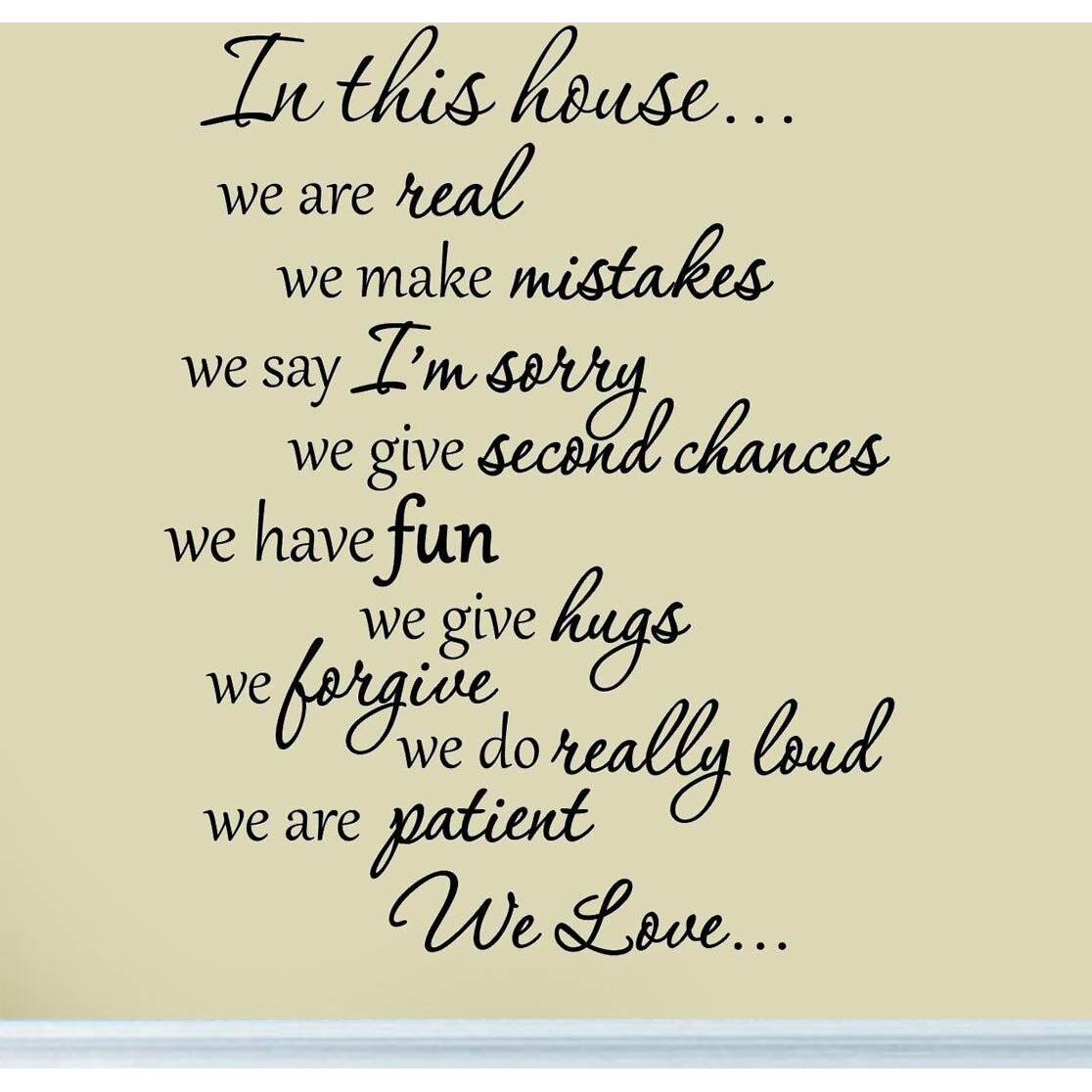In This House We Do Wall Decals Family Rules Quotes Sayings Vinyl Wall Art Stickers