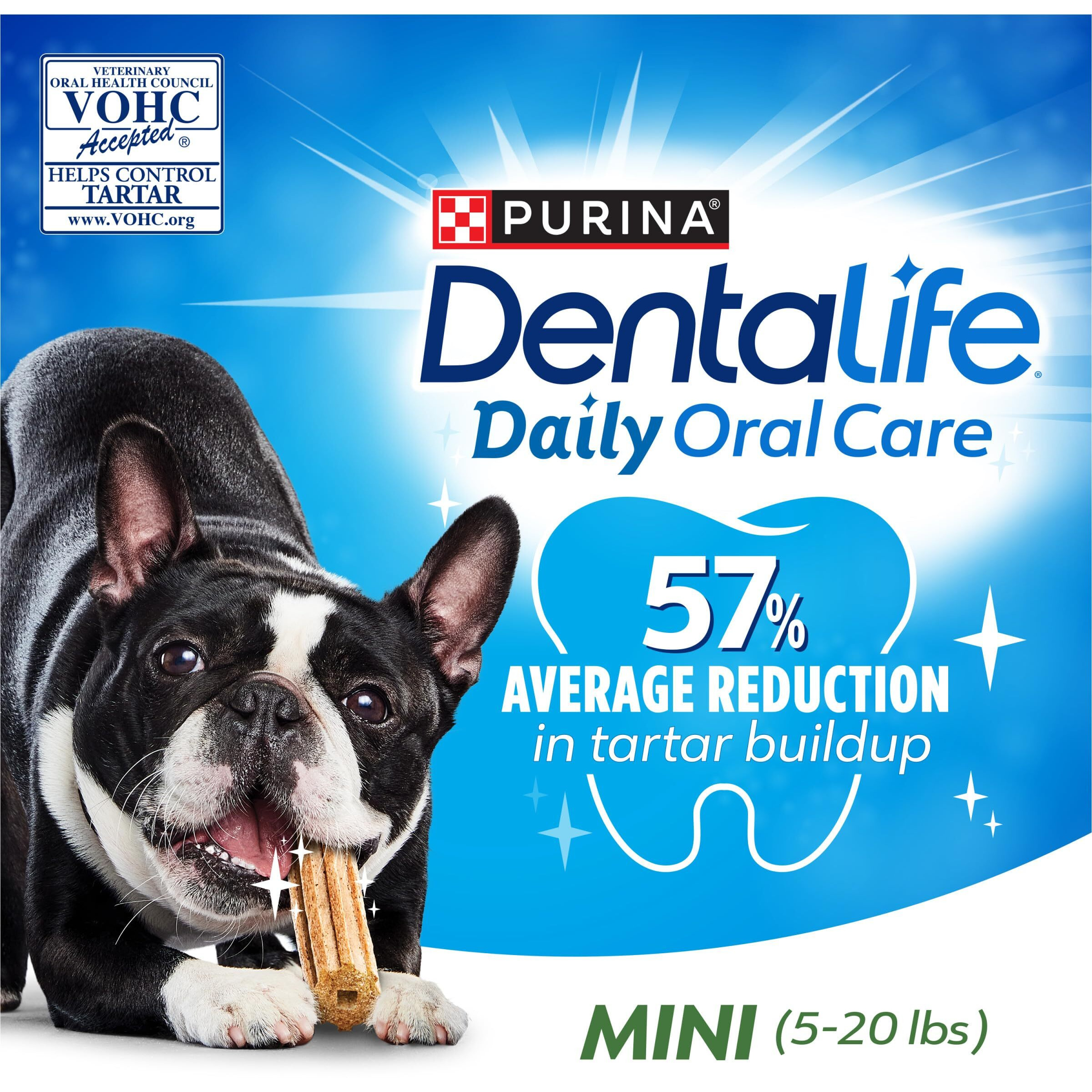 Purina Dentalife Daily Oral Care Chicken Flavor Toy Breed Dog Dental Chews - 58 Ct. Pouch