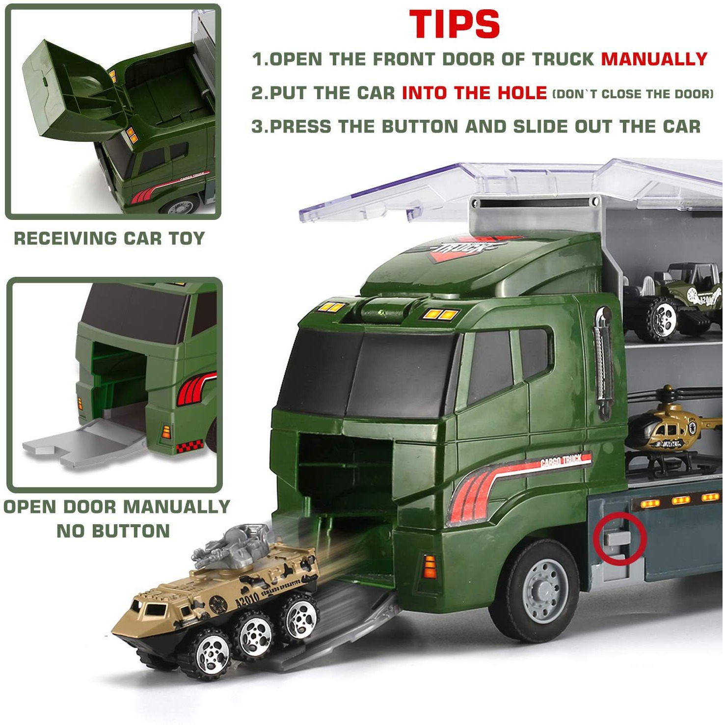 26 Pcs Military Truck With Soldier Men Set(2 In 1)  Mini Die-Cast Battle Car In Carrier Truck  Army Toy Double Side Transport Vehicle For Kid Child Girl Boy Play Birthday Party Favors