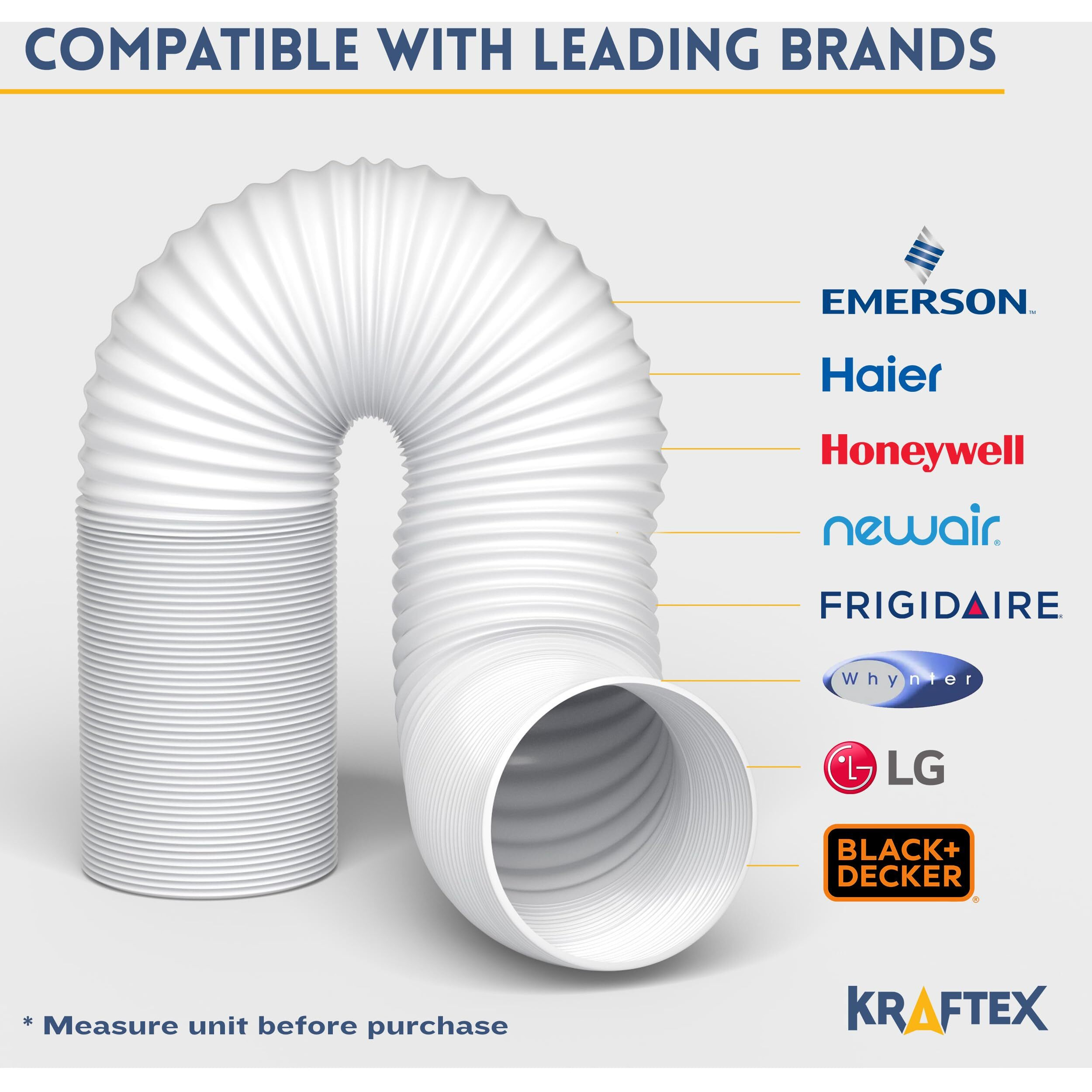 Portable Air Conditioner Hose - Ac Hose With 5.9"" Diameter  Anti-Clockwise Thread  Length Up To 80"" - Exhaust Hose For Portable Air Conditioner Vent Compatible With Delonghi & Lg Air Conditioner Parts