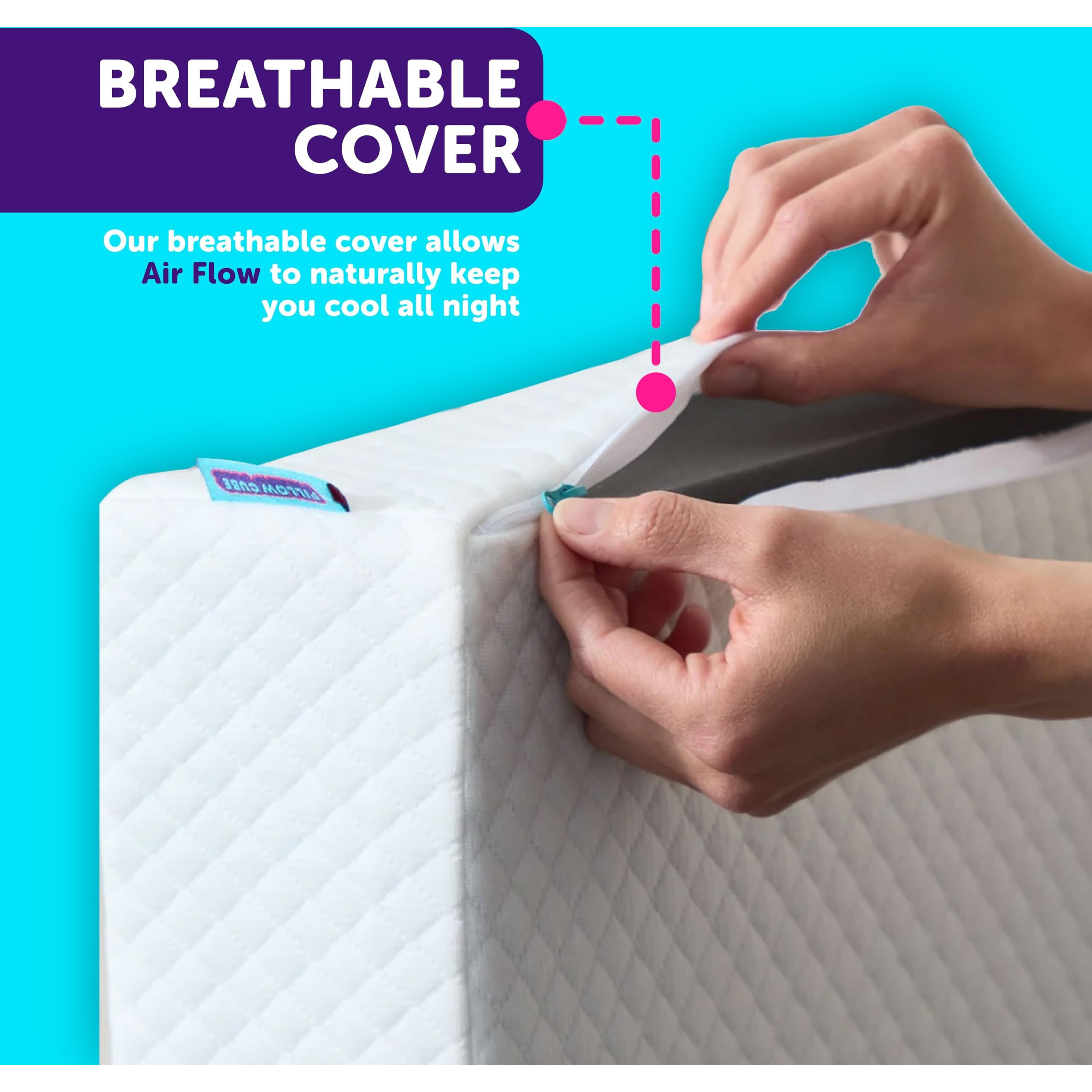 Pillow Cube Side Cube - 5"" Cube Pillows For Side Sleepers  Cooling Memory Foam Pillows For Neck And Shoulder Pain - King  Queen  Twin 24"&quotX12"&quotX5""