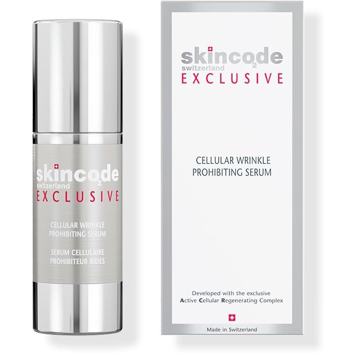 Skincode Exclusive Cellular Wrinkle Prohibiting Serum - Advanced Anti-Aging Gel-Serum | Hydration & Youthfulness  Reduces Wrinkles | Dermatologically Tested  Paraben & Allergen-Free (1.0 Oz / 30 Ml)