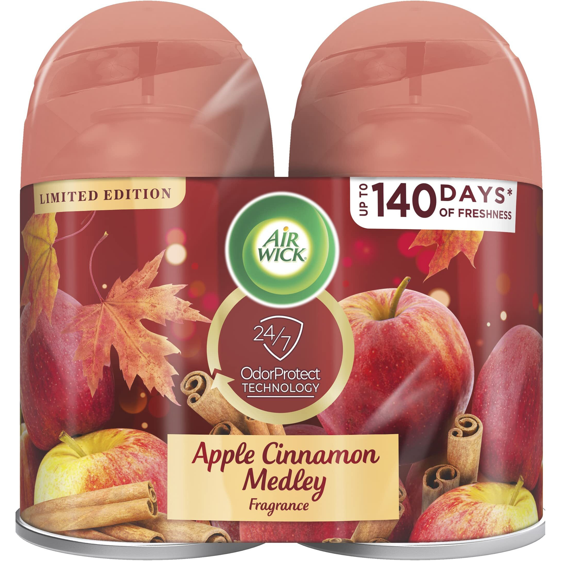 Air Wick Automatic Air Freshener Spray Refill  2Ct  Apple Cinnamon  Odor Neutralization  Essential Oils