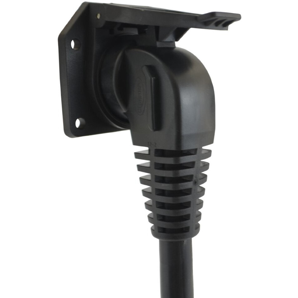 Conntek 11110-024Ex 7-Way Travel Trailer Extension Cord With Elbow Plug (2-Feet)  Black