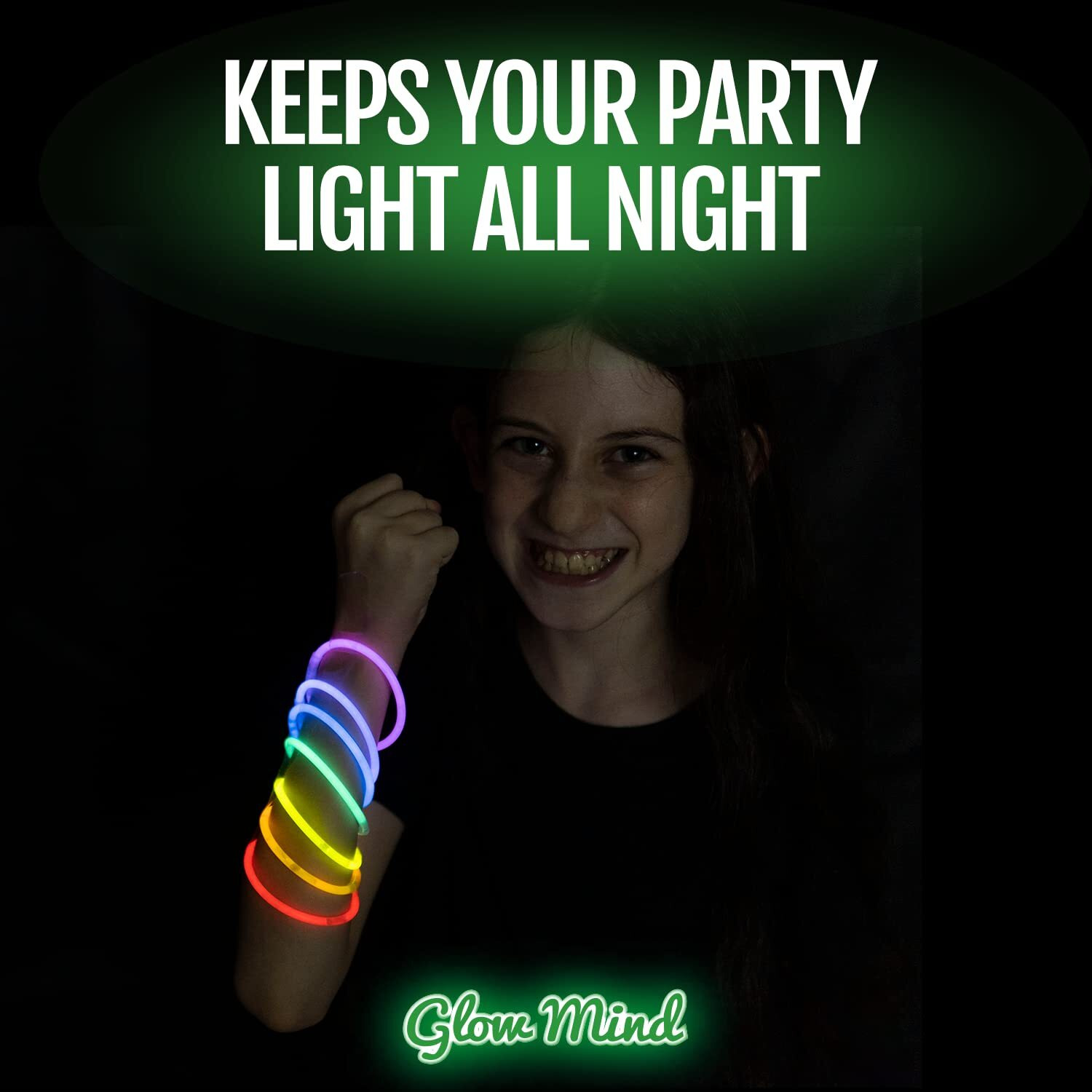 100 Ultra Bright Glow Sticks Bracelets And Necklaces - Premium Glow In The Dark Party Supplies And Decorations - Bulk 8"" Glowsticks Party Favors Pack
