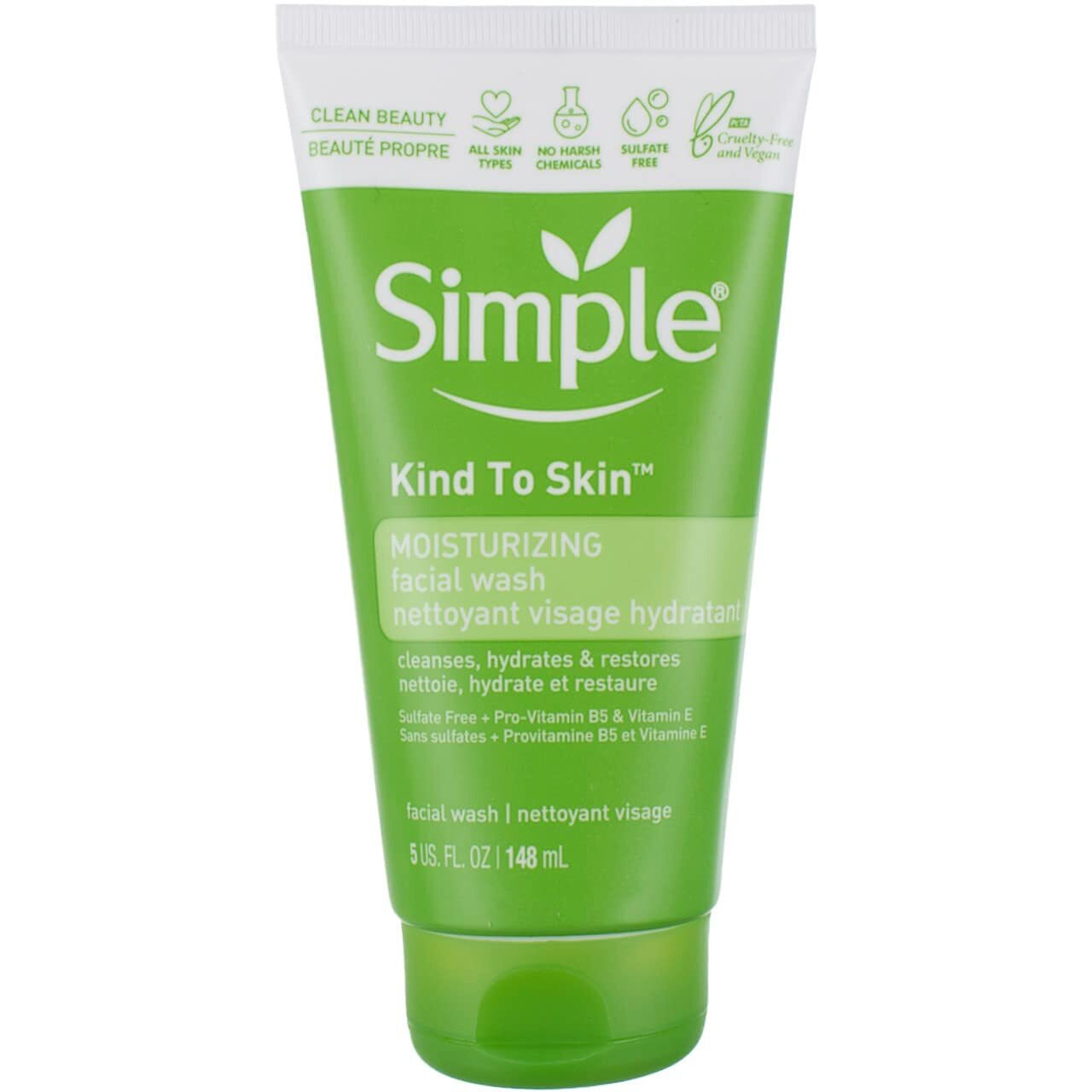 Simple Moisturizing Kind To Skin Face Wash  5 Oz (4 Pack) (Bundle)