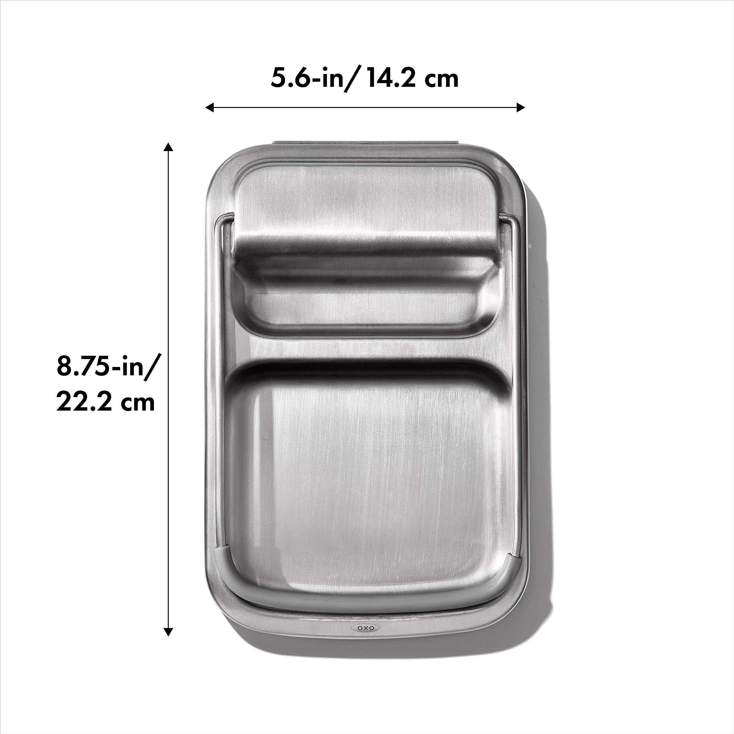 Oxo Spoon Rest With Lid Holder  3X4X1In  Stainless Steel