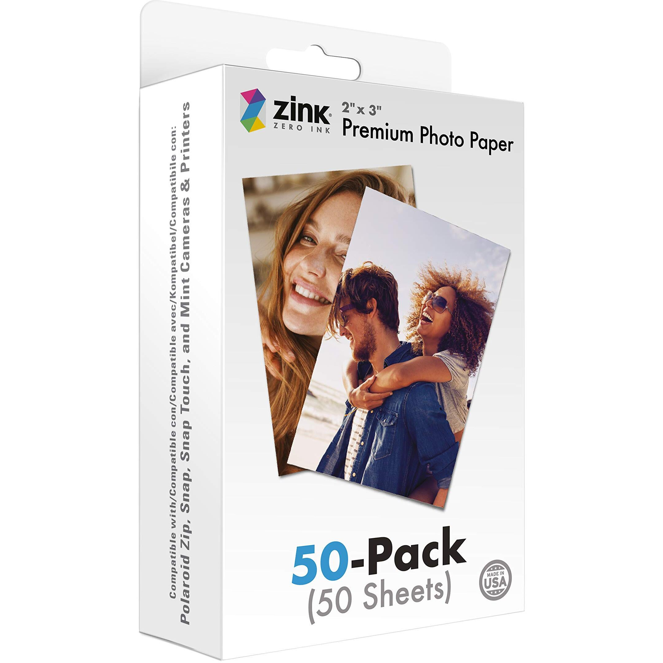 Zink 2"&quotX3"" Premium Instant Photo Paper (50 Pack) Compatible With Polaroid Snap  Snap Touch  Zip And Mint Cameras And Printers
