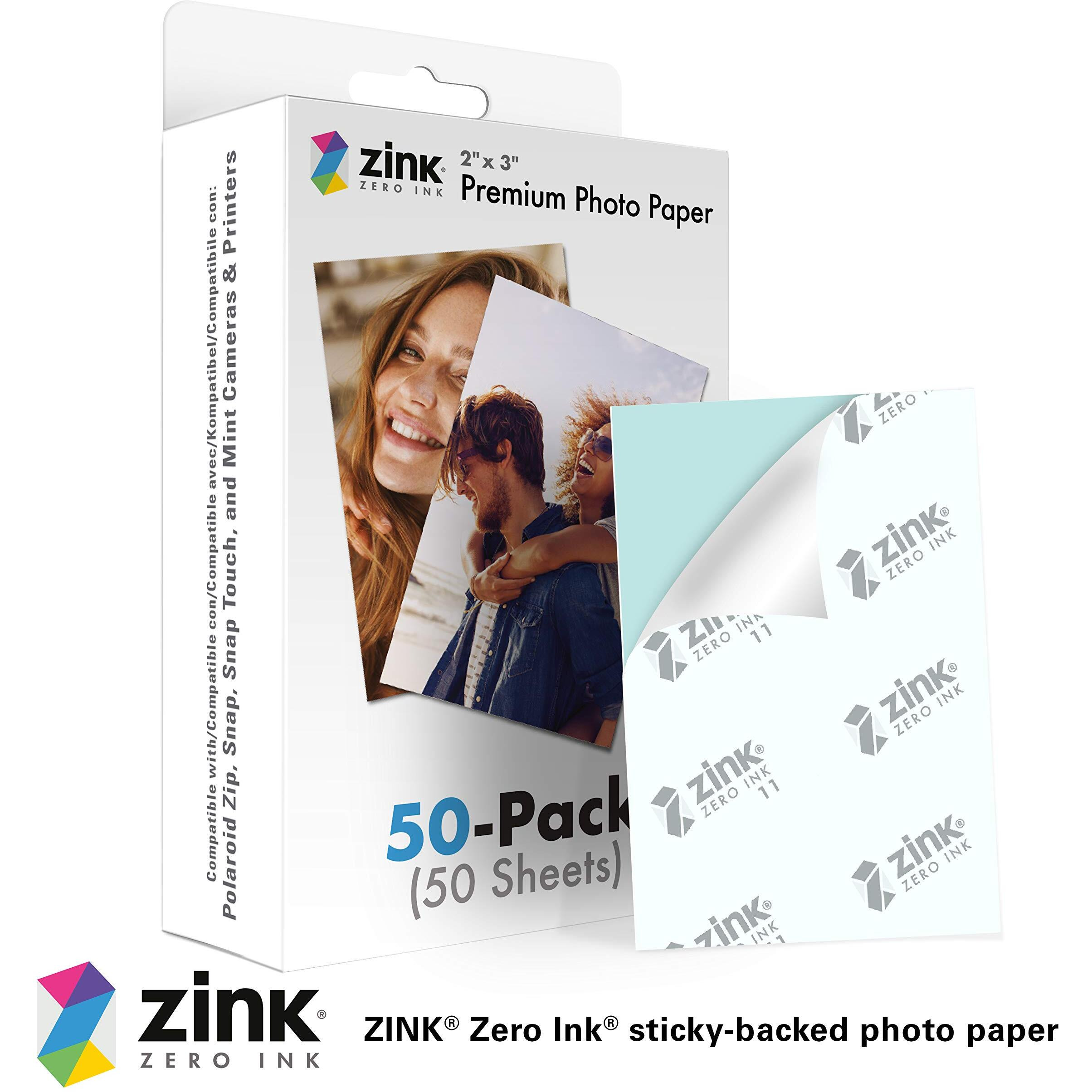 Zink 2"&quotX3"" Premium Instant Photo Paper (50 Pack) Compatible With Polaroid Snap  Snap Touch  Zip And Mint Cameras And Printers