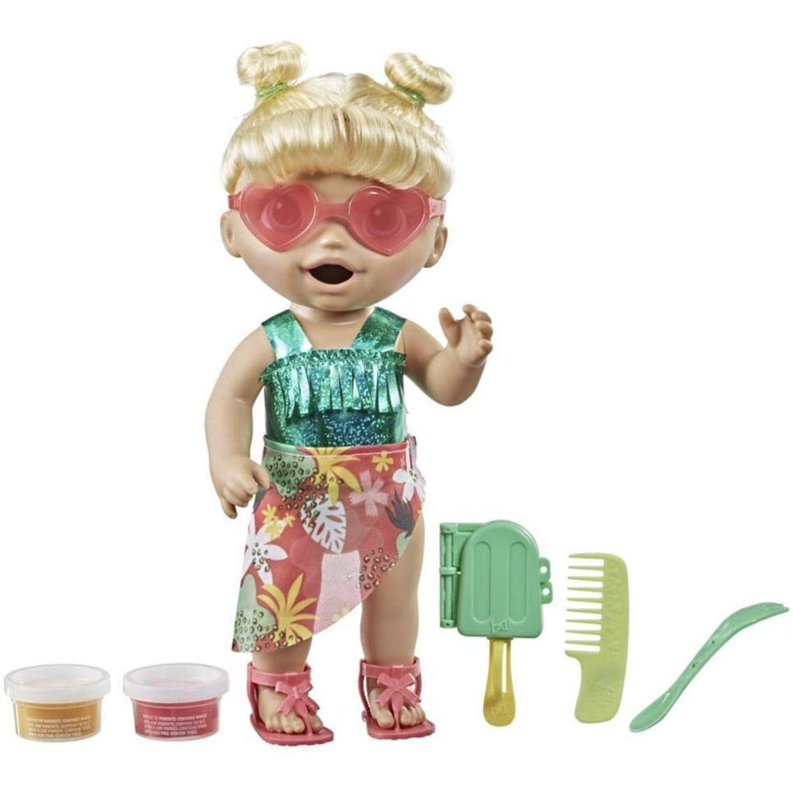 Baby Alive Sunshine Snacks Doll  Eats And Poops  Summer-Themed Waterplay Baby Doll  Ice Pop Mold  Toy For Kids Ages 3 And Up  Blonde Hair