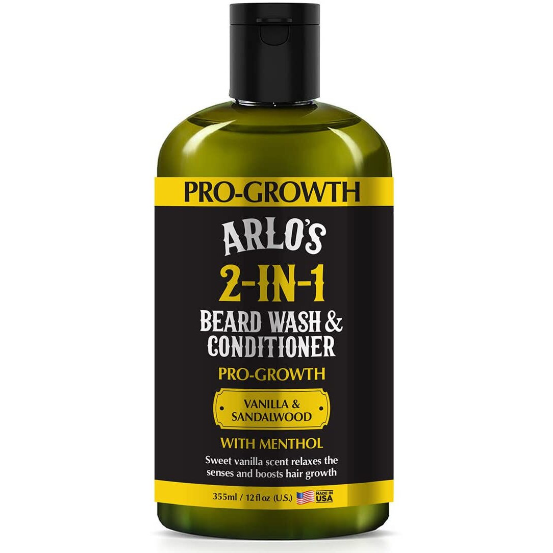 Arlo's Pro-Growth 2-In-1 Beard Wash And Conditioner - Vanilla Sandalwood With Menthol 12 Oz