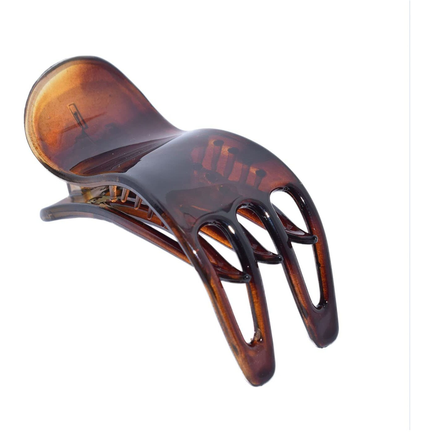 Parcelona French Simply Bear Paw Tortoise Shell Celluloid Medium Side Slide In Jaw Yoga Hair Claw Clip For Fine Hair