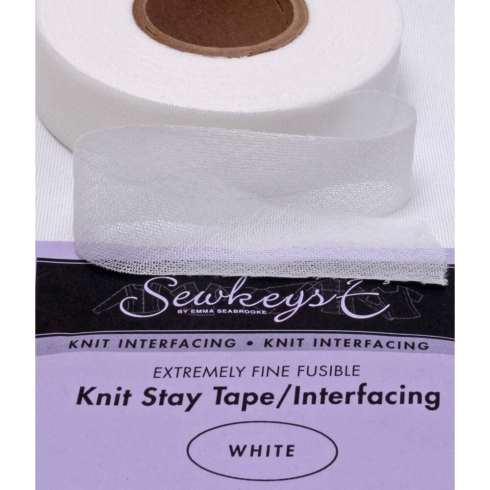 White - 1"" Fusible Knit Stay Tape - 1"" X 25 Yards Sewkeyse Extremely Fine Knit Interfacing Sold By The 25 Yard Roll (Kst1-Wh) M494.08