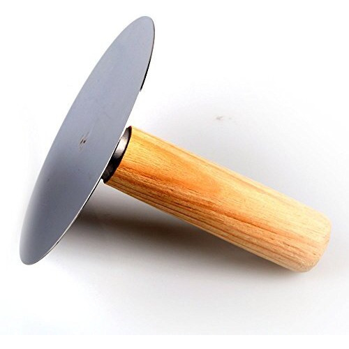 Hanason Hotteok Circle Shape Stainless Spatula 2 Pcs Dalgona Press Pancake Turner Wood Handle