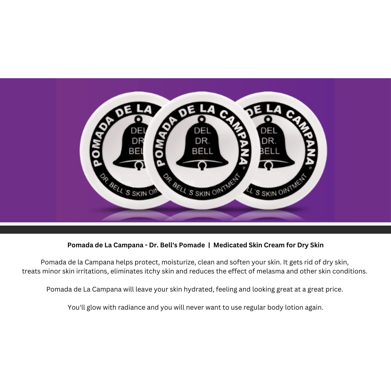 Dr. Bells Pomade Pomada De La Campana - Dry Skin - Melasma 2.6 Oz Set Of 2