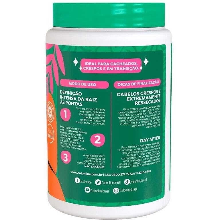 Salon Line - Linha Creme Para Pentear - Reconstrucao Intensa 1000 Gr - (Combing Cream - Intense Reconstruction Net 35.27 Oz)