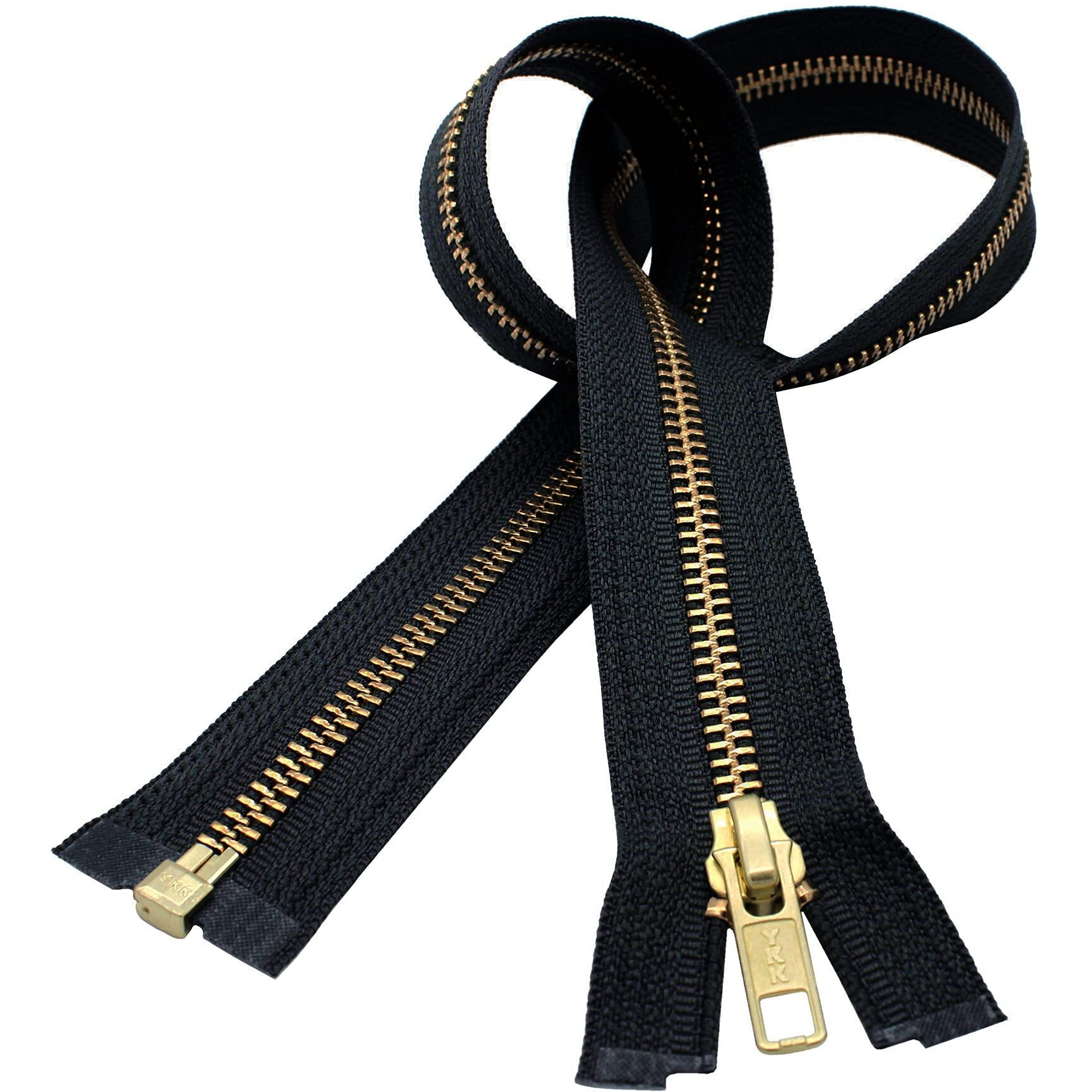 Ykk 27"" Medium Weight Jacket Zipper Ykk 5 Brass ~ Separating ~ 580 Black (1 Zipper/Pack) Made In Usa