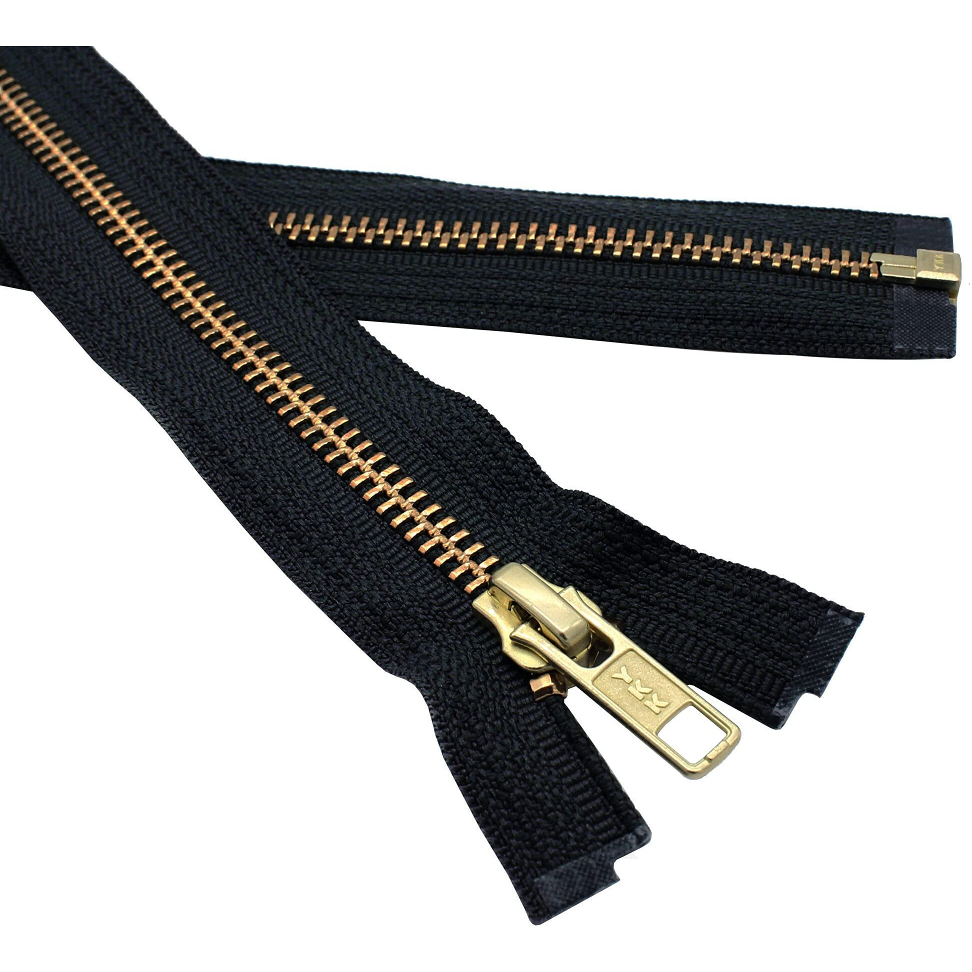 Ykk 27"" Medium Weight Jacket Zipper Ykk 5 Brass ~ Separating ~ 580 Black (1 Zipper/Pack) Made In Usa