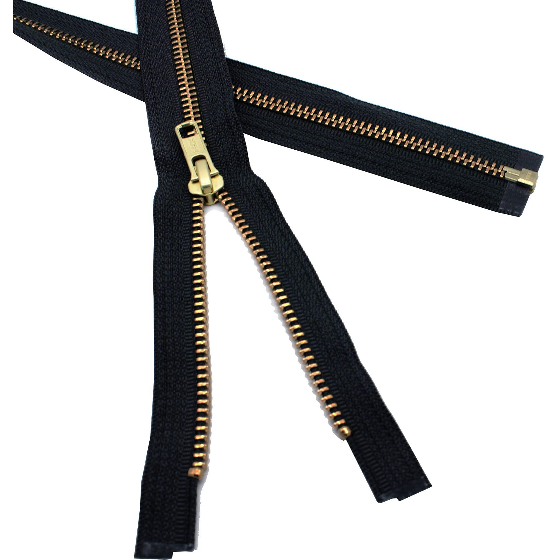 Ykk 27"" Medium Weight Jacket Zipper Ykk 5 Brass ~ Separating ~ 580 Black (1 Zipper/Pack) Made In Usa