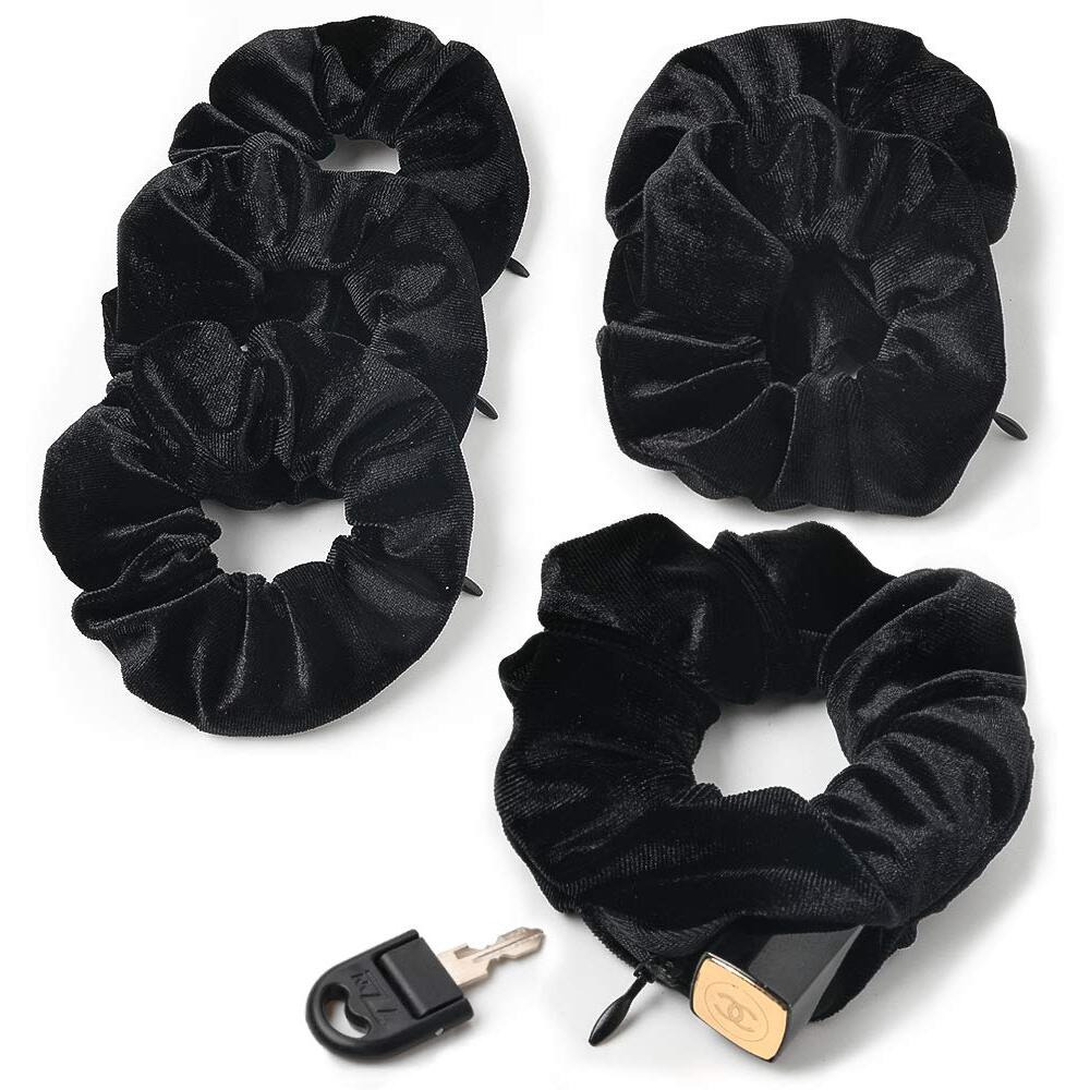 Ivyu Velvet Scrunchies With Pocket Zipper Hair Ties For Women Big Vsco Girl Stuff Scrunchy Hidden Hair Black Scrunchie Ponytail Holder Elastic Bands Gifts For Women