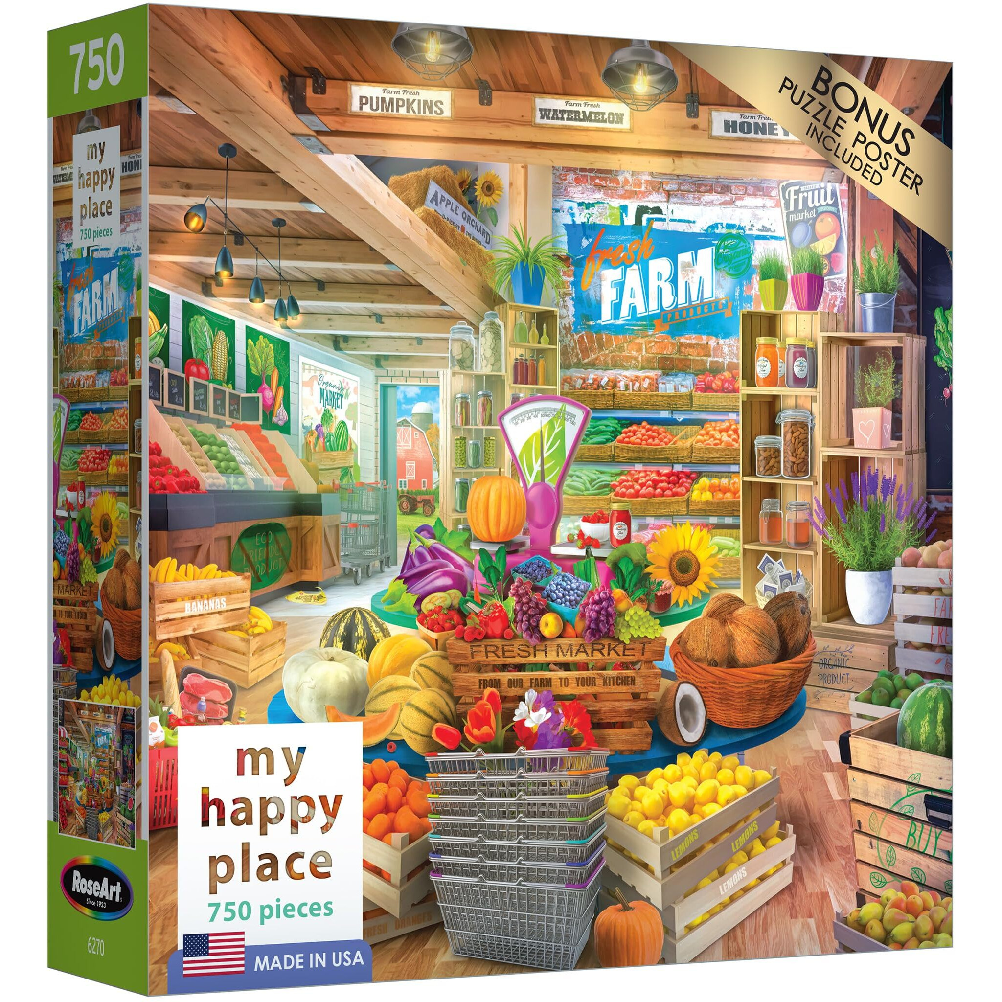 Roseart - My Happy Place - Organic Fresh Market - 750 Piece Jigsaw Puzzle For Adults