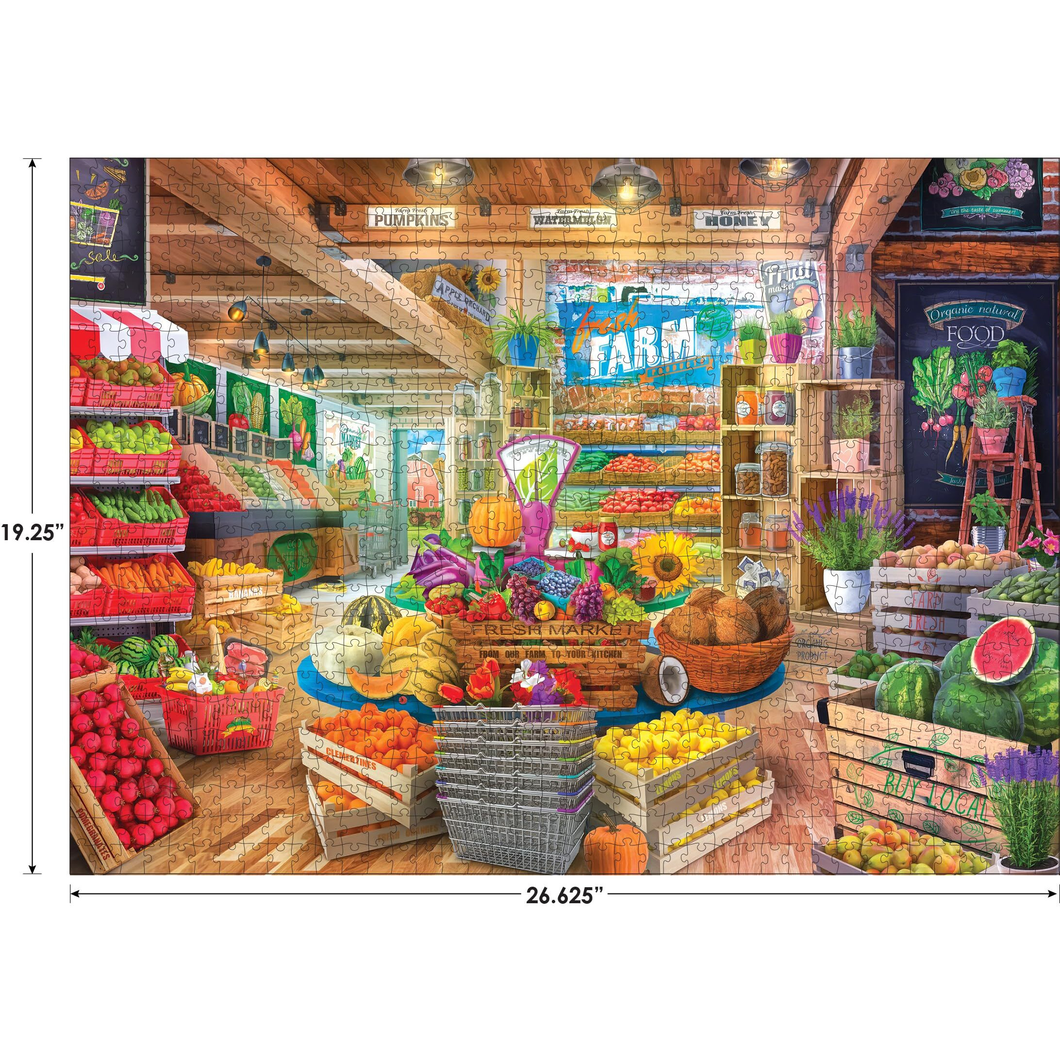 Roseart - My Happy Place - Organic Fresh Market - 750 Piece Jigsaw Puzzle For Adults