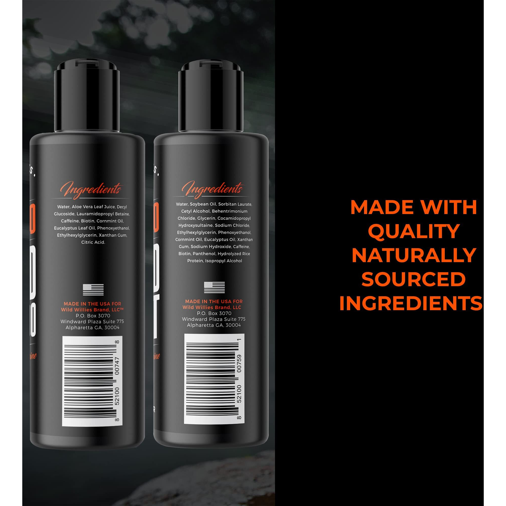 Wild Willies Moisturizing Beard Shampoo & Conditioner Kit  Progro - Fortified With Biotin & Caffeine For Facial Hair Growth  Hydration  & Softener  4Oz
