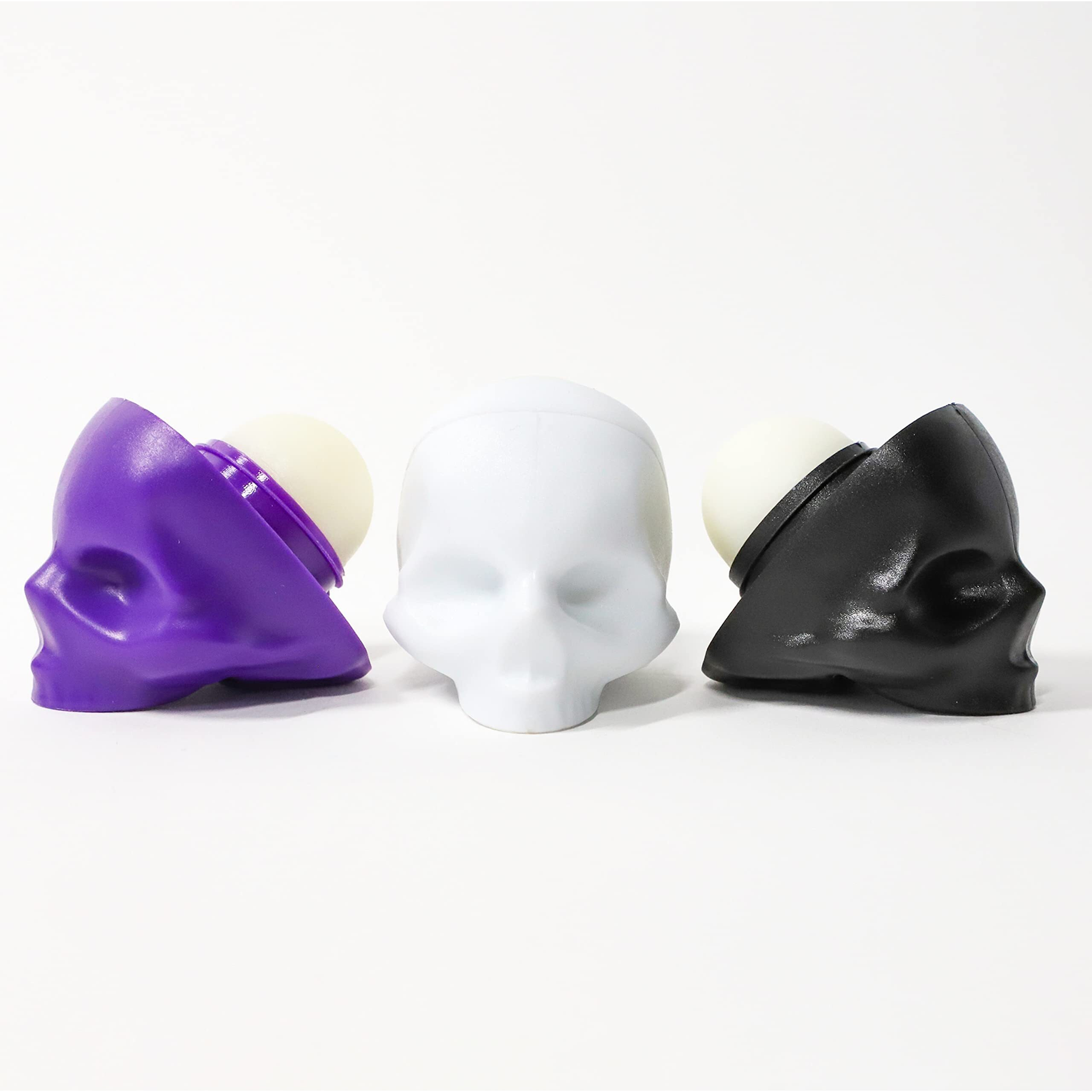 Rebels Refinery 3-Piece Neapolitan Skull Lip Balm Bundle - Passion Fruit  Black Mint & White Vanilla