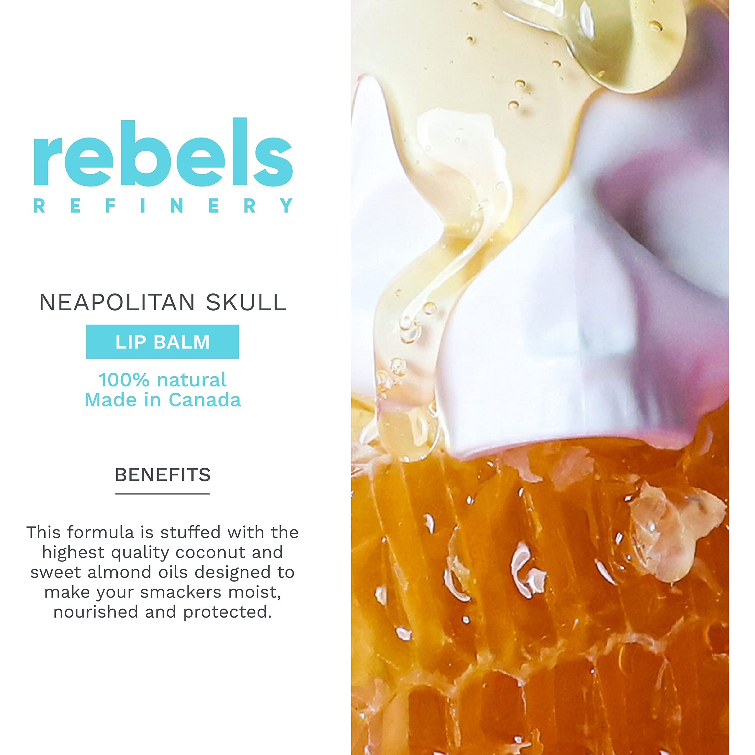 Rebels Refinery 3-Piece Neapolitan Skull Lip Balm Bundle - Passion Fruit  Black Mint & White Vanilla