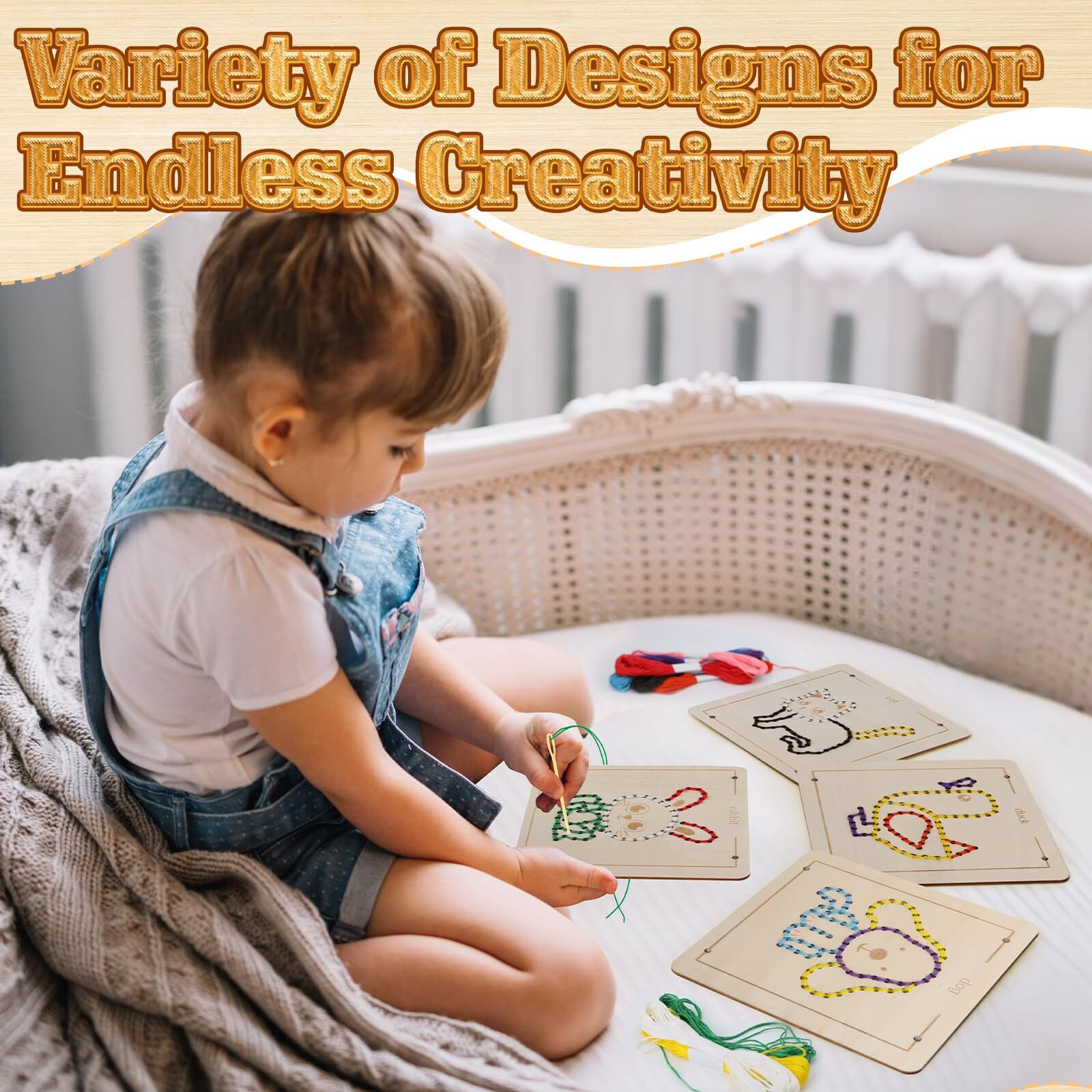 Montessori Wooden Lacing Toys For 1 2 3 4 Year Olds Toddlers  Early Education Sensory Toy For Ages 2-4 Girls Boys Kids  Fine Motor Skill Development Preschool Embroidery Toy  Sewing Art  Birthday Gift