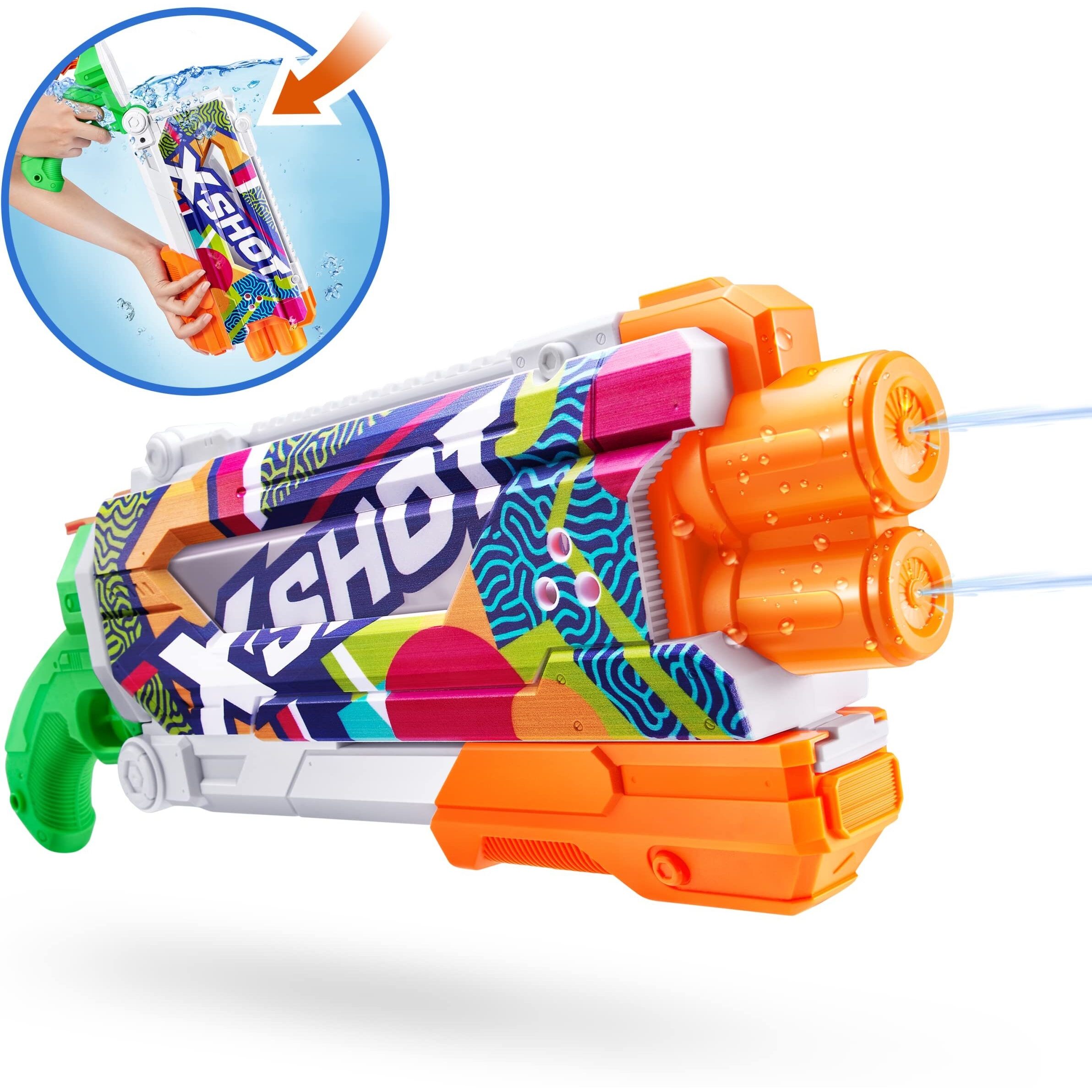 X-Shot Water Fast-Fill Skins Pump Action Water Blaster Ripple Water Camo By Zuru Xshot Watergun (Fills With Water In Just 1 Second)