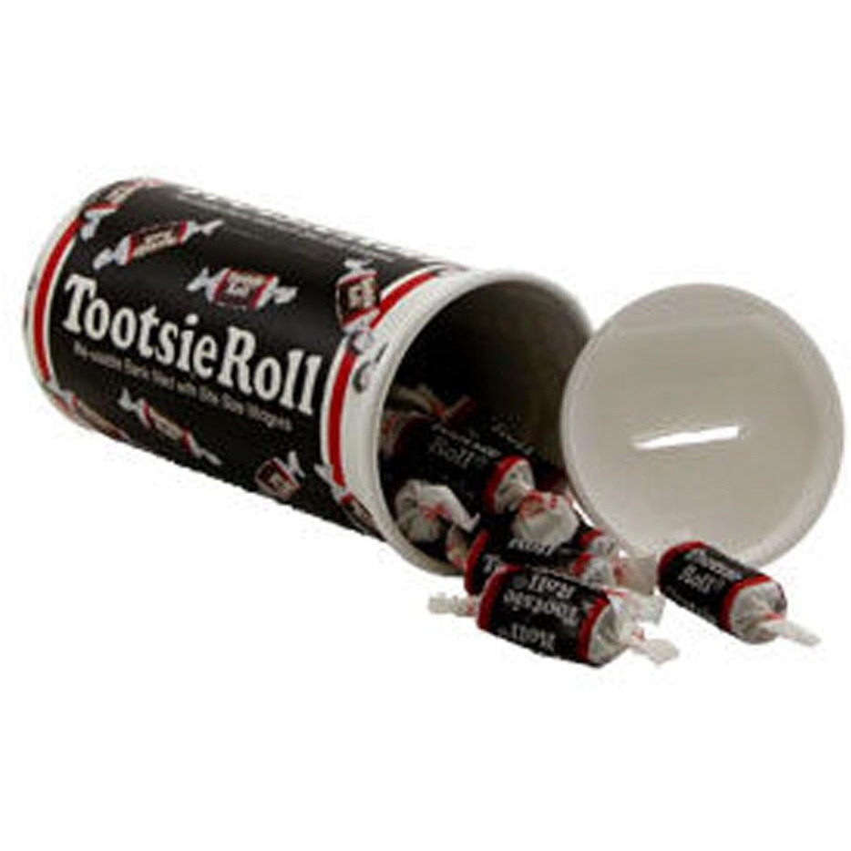 Tootsie Roll Bank  4Oz Re-Usable Bank Filled With Midgees