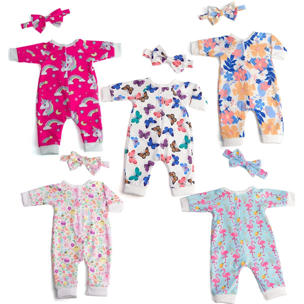 Sweet Dolly 5 Sets Baby Doll Accessories Baby Doll Clothes And Headbands For 15 Inch Doll To 18 Inch Doll  10 Pcs In Total Doll Clothes And Accessories