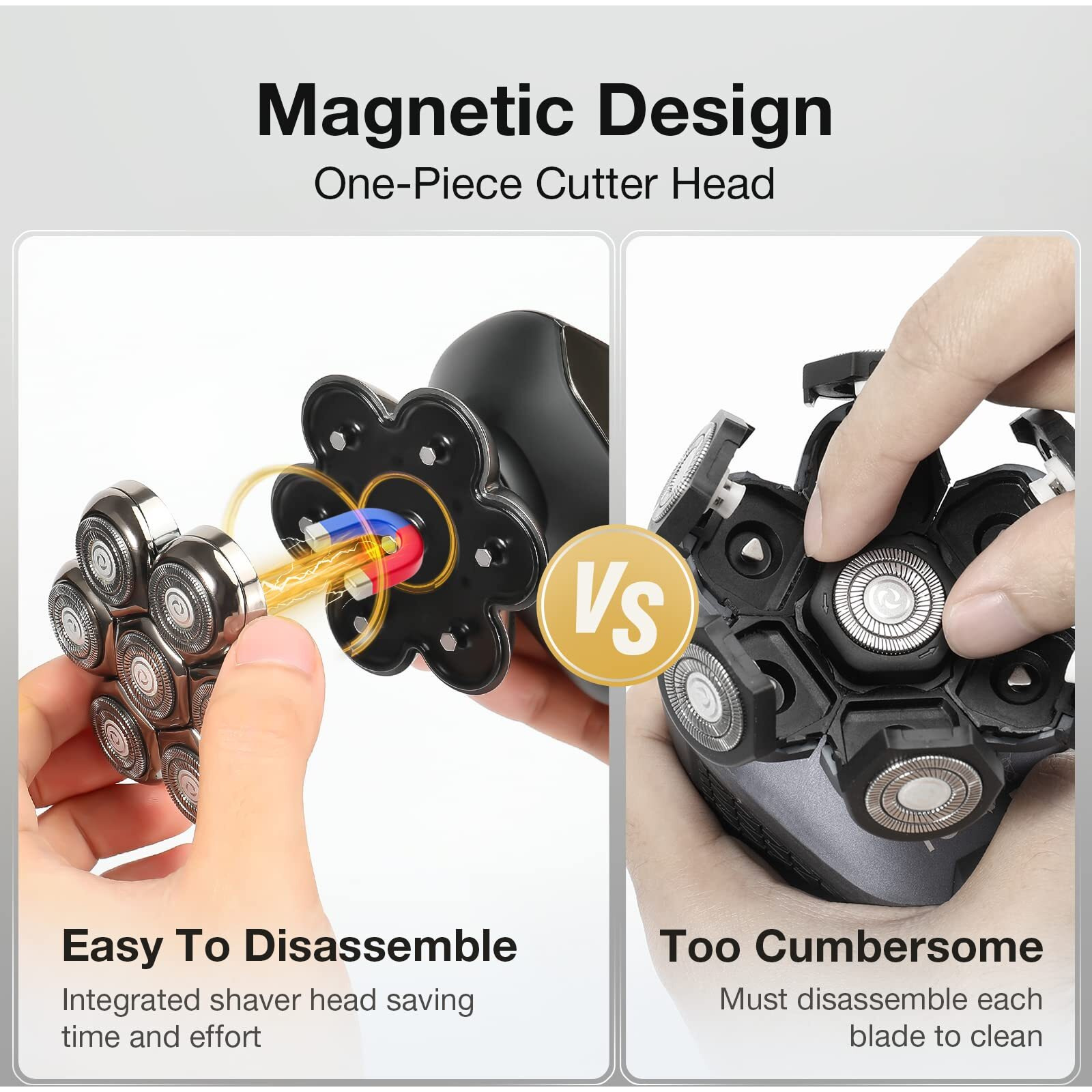 7 Blade Floating Replacement Shaving Head  Washable Shaver Blade Heads Replacement For Head Shaver  Wet & Dry Compatible For Rotary Shavers