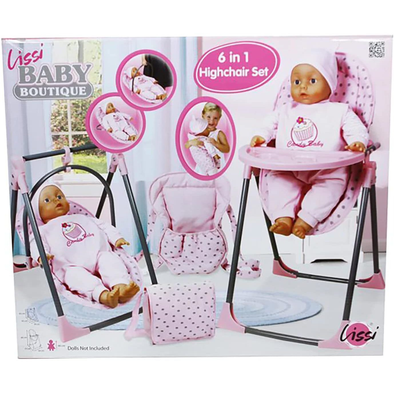 Lissi Baby Doll 6-In-1 Convertible Highchair Play Set