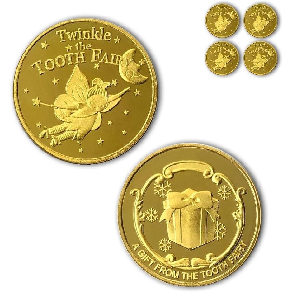 Nlr Tooth Fairy Coins [4 Pcs] Tooth Fairy Golden Coins Experience For The Lost Tooth Kids