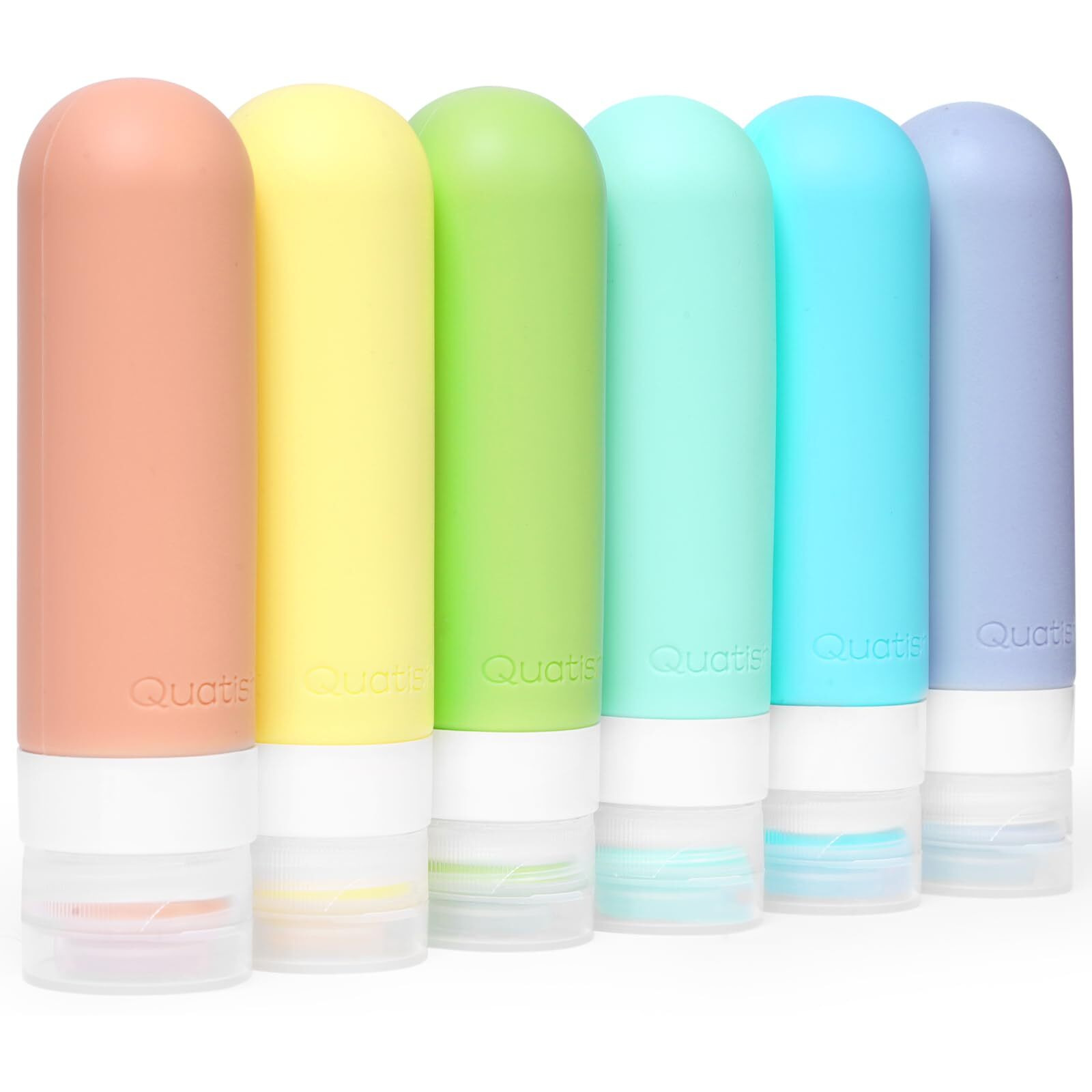 Quatish Travel Size Bottles 6 PackOriginal Patented  3 Oz Tsa Approved Travel Containers For Toiletries  Bpa Free Silicone Travel Shampoo And Conditioner Bottles Leak Proof  Travel Essentials