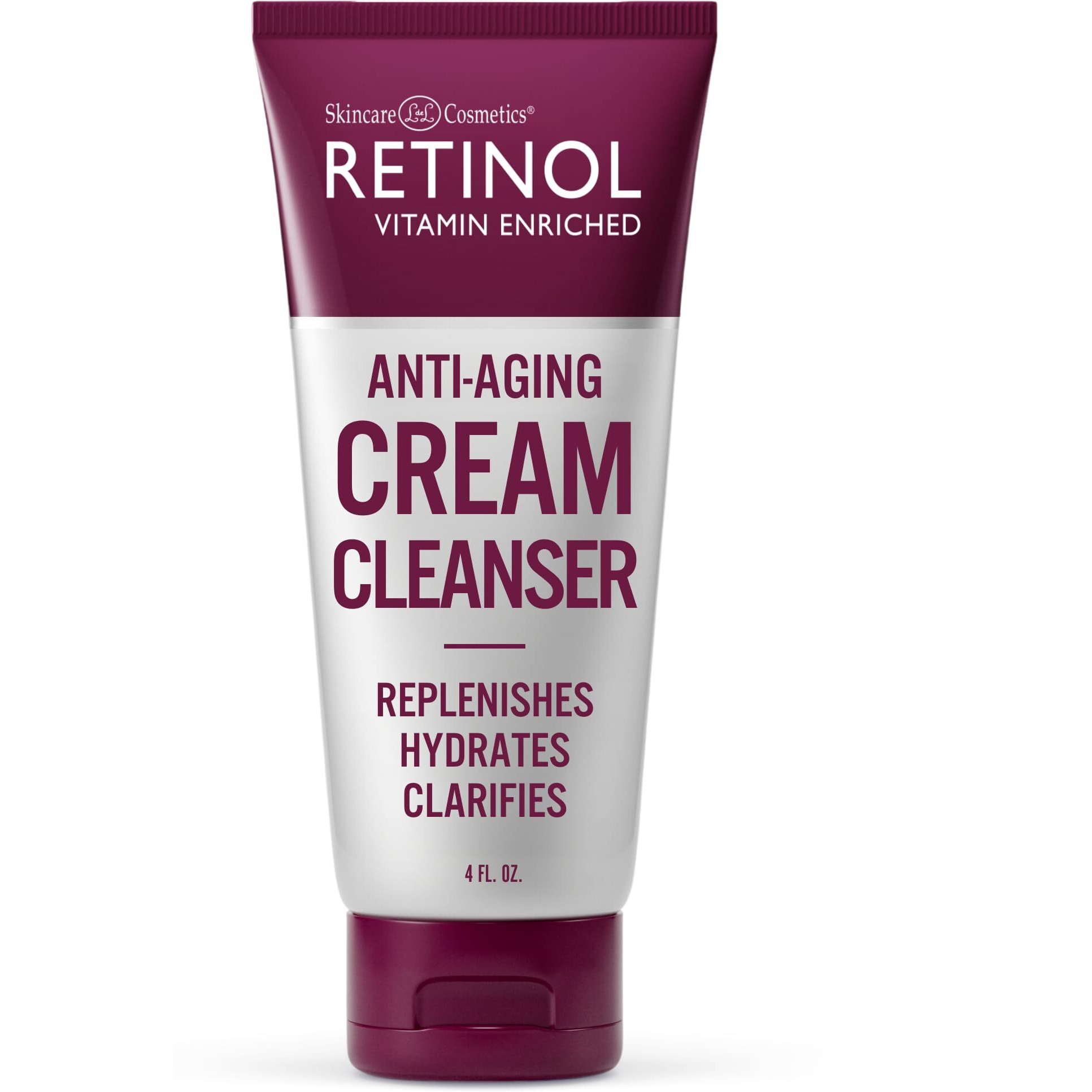 Retinol Anti-Aging Cream Cleanser - Daily Deep Cleansing Facial Wash Exfoliates To Improve Skins Texture & Moisturizes For Cleaner  Softer Face - Renewing Vitamin A Minimizes Fine Lines & Wrinkles