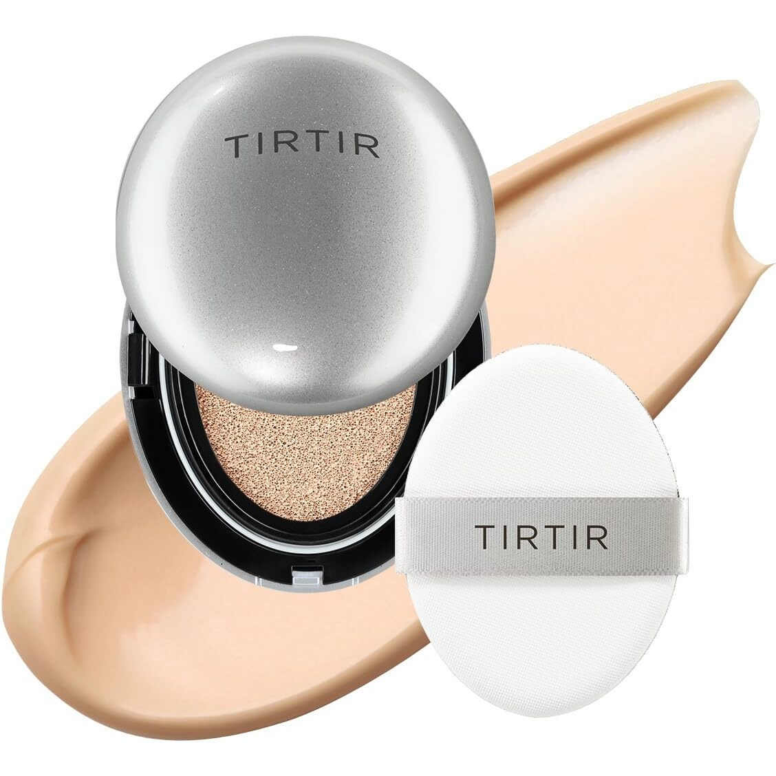 [*Mini Size*] Tirtir Aura Glow Silver Cushion | Korean Cushion Foundation  (21N Ivory  0.15 Fl Oz)