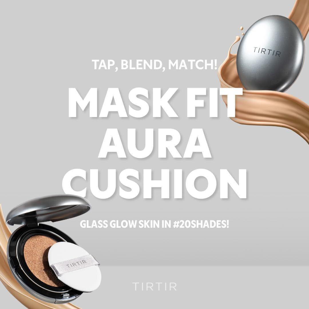 [*Mini Size*] Tirtir Aura Glow Silver Cushion | Korean Cushion Foundation  (21N Ivory  0.15 Fl Oz)