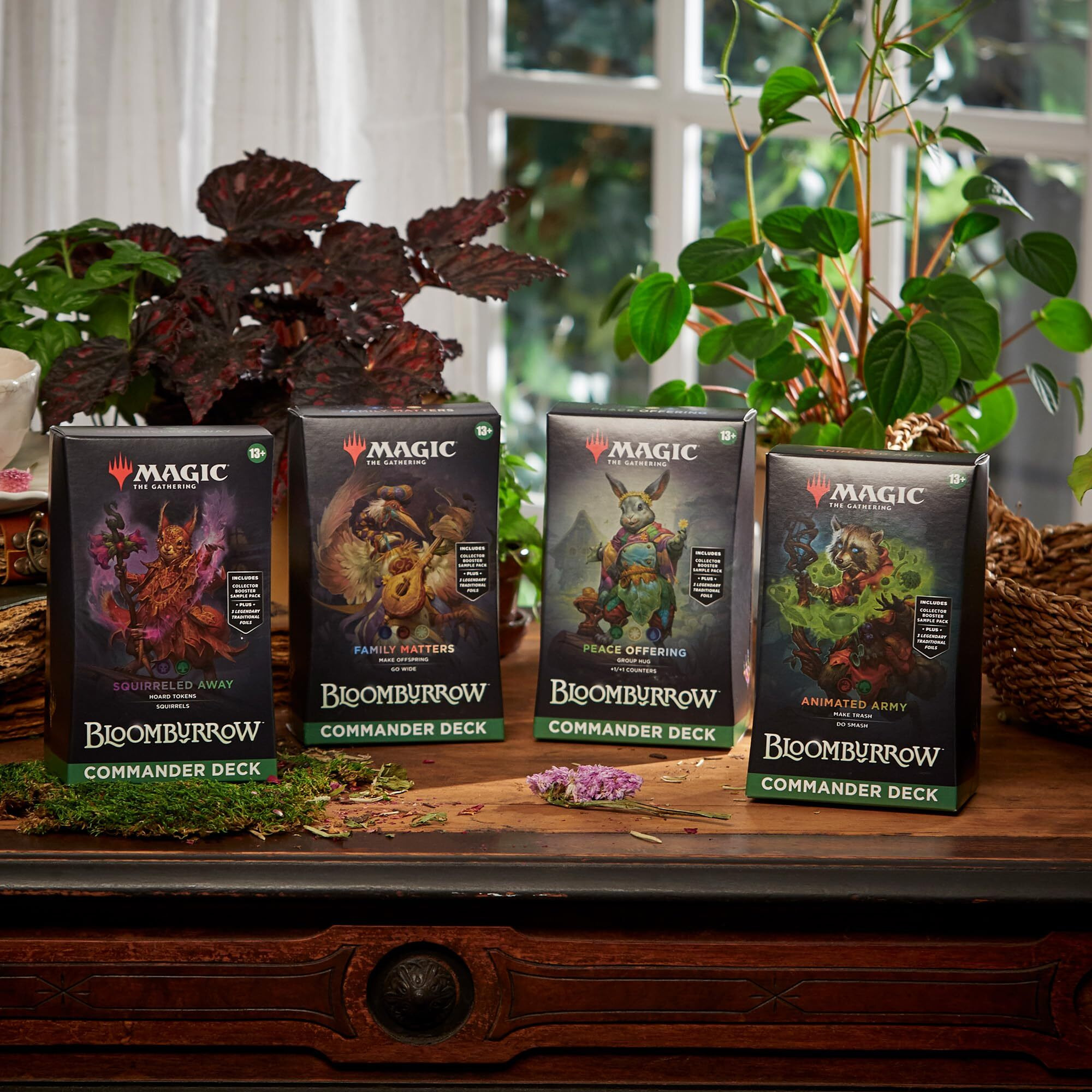 Magic The Gathering Bloomburrow Commander Deck Bundle - Includes All 4 Decks (Animated Army  Family Matters  Peace Offering  And Squirreled Away)