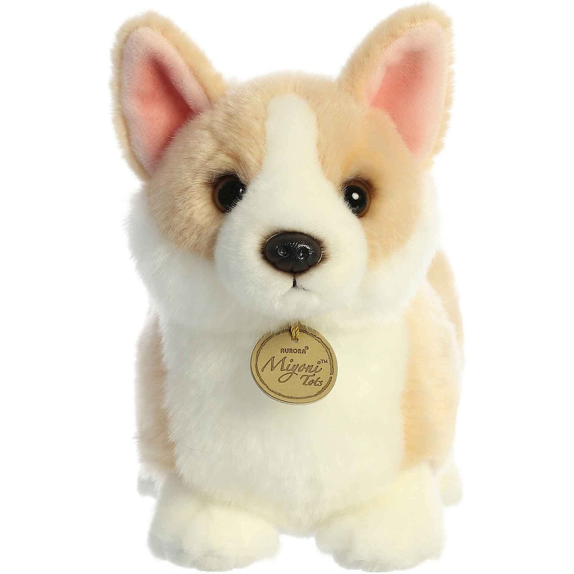 Aurora Adorable Miyoni Tots Pembroke Welsh Corgi Pup Stuffed Animal - Lifelike Detail - Cherished Companionship - Brown 9.5 Inches
