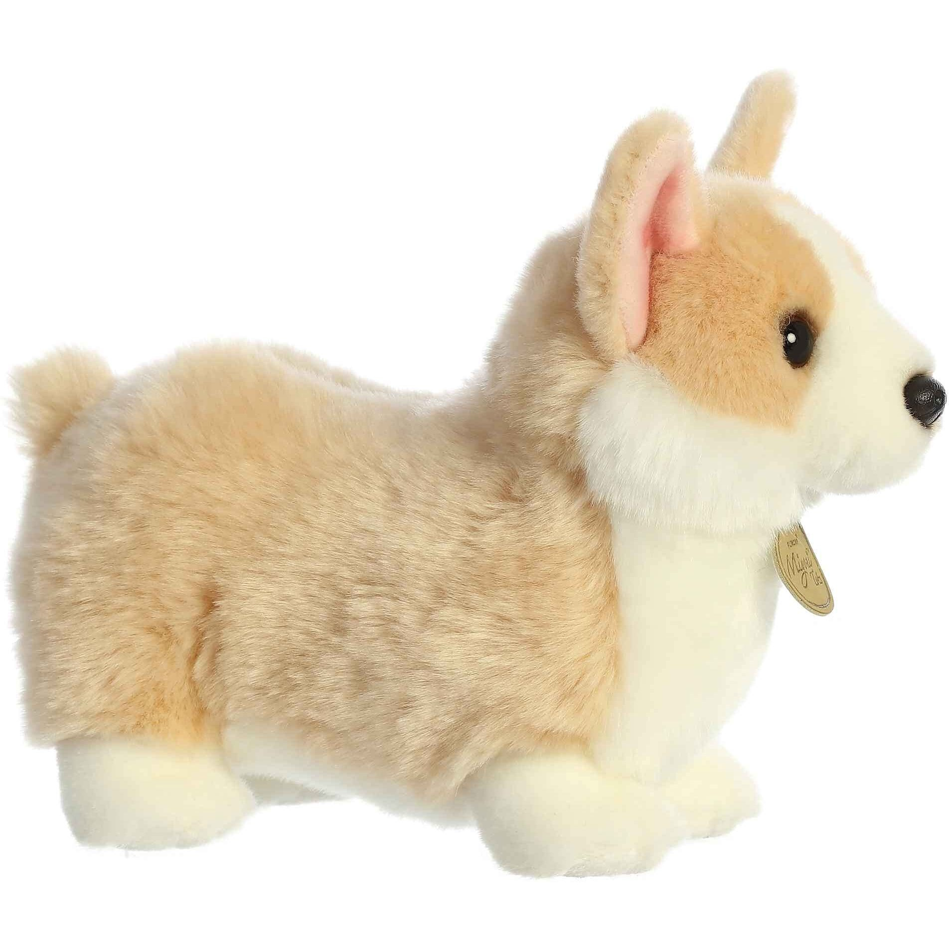 Aurora Adorable Miyoni Tots Pembroke Welsh Corgi Pup Stuffed Animal - Lifelike Detail - Cherished Companionship - Brown 9.5 Inches