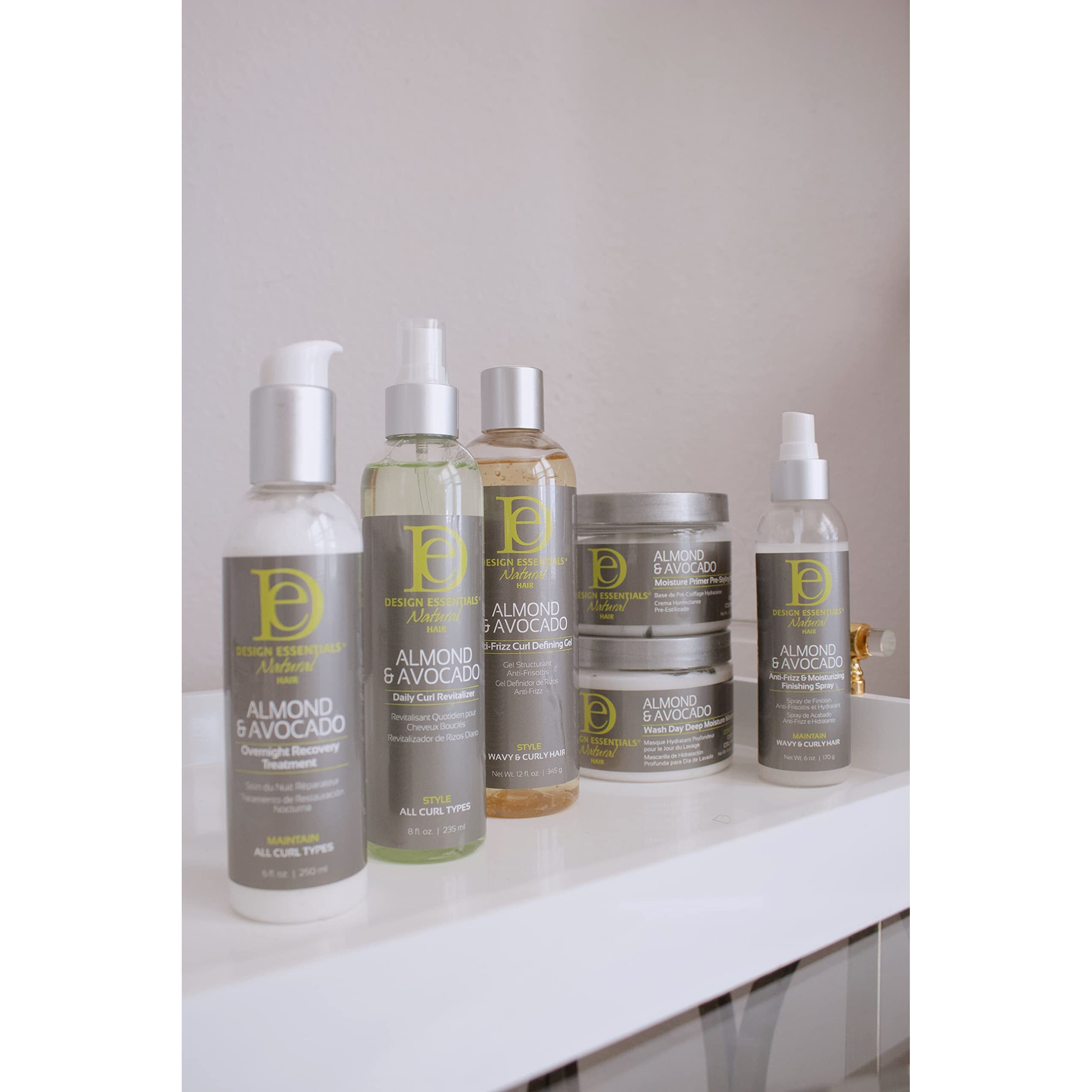 Design Essentials Natural Almond & Avocado Anti-Frizz Curl Defining Gel  White  12 Fl Oz