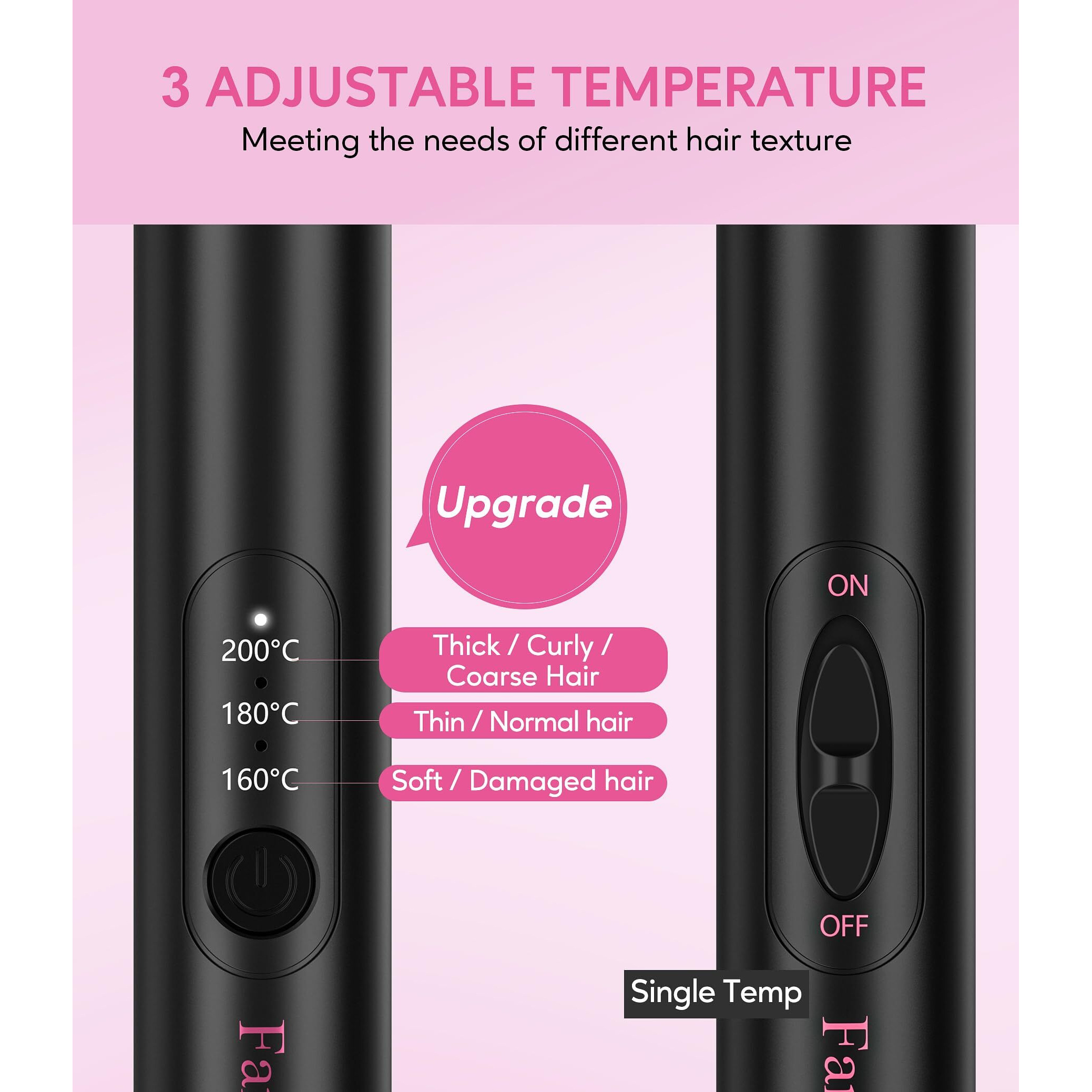 Farery Mini Thermal Brush 3 Temperature Adjustable  Small Curling Iron Brush 1 Inch  Non-Blowing Heated Round Brush For Soft Curls  Travel Curling Wand Perfect For Short & Medium Hair  Dual Voltage