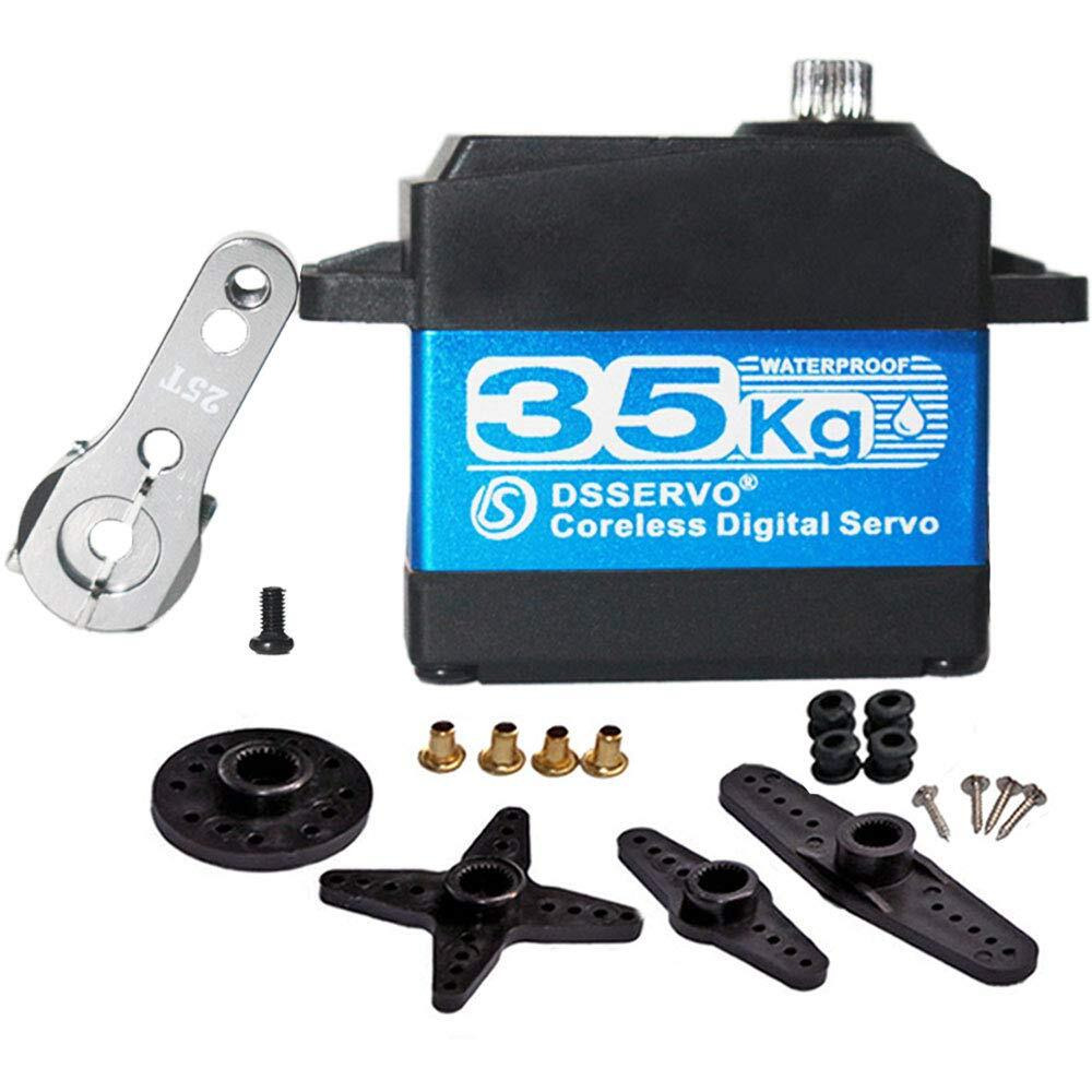 Annimos 35Kg Coreless Digital Motor Servo 7.4V High Speed High Torque Stainless Steel Gear Waterproof Standard Baja Servos 180 Degrees